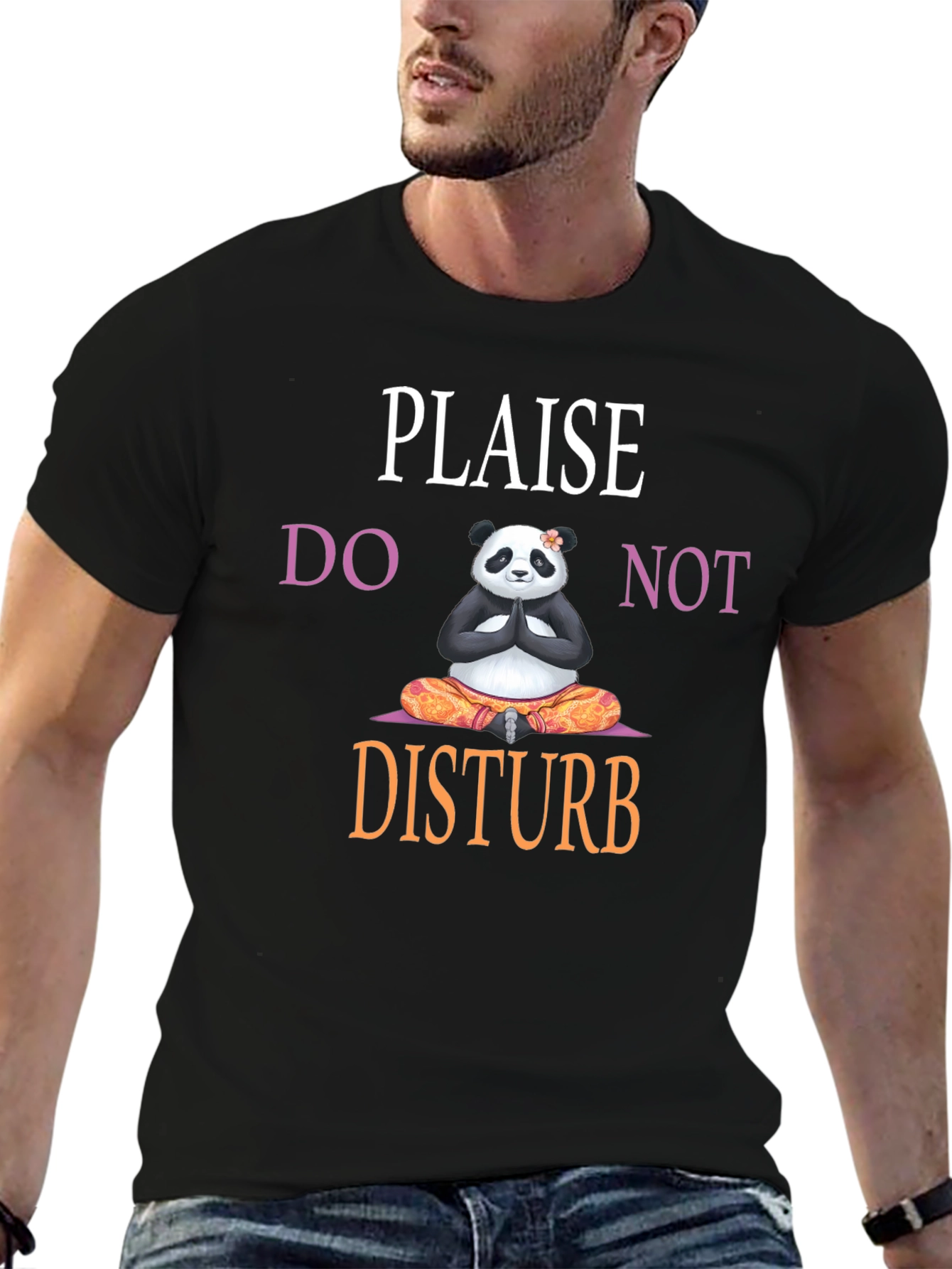 Plaise Do Not Disturb Panda Yoga T-Shirt