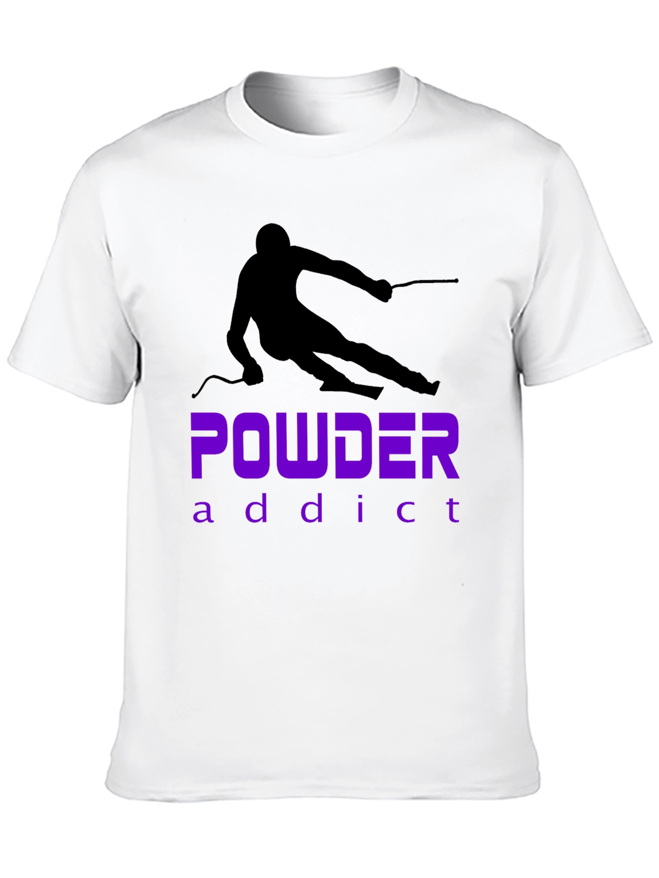 Powder Addict Skiing T-Shirt - Black Graphic Tee