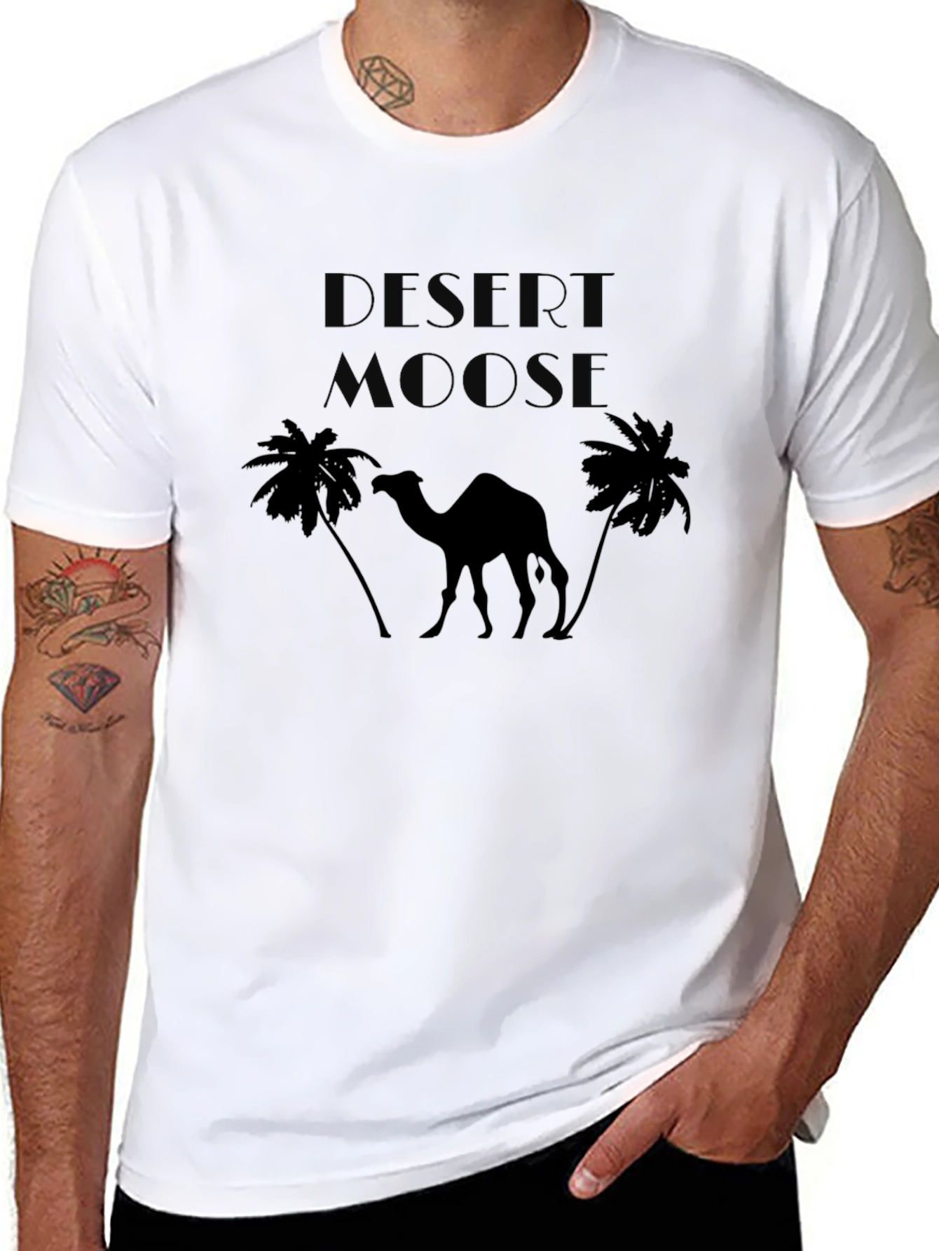 Desert Moose Graphic Tee - Black Cotton