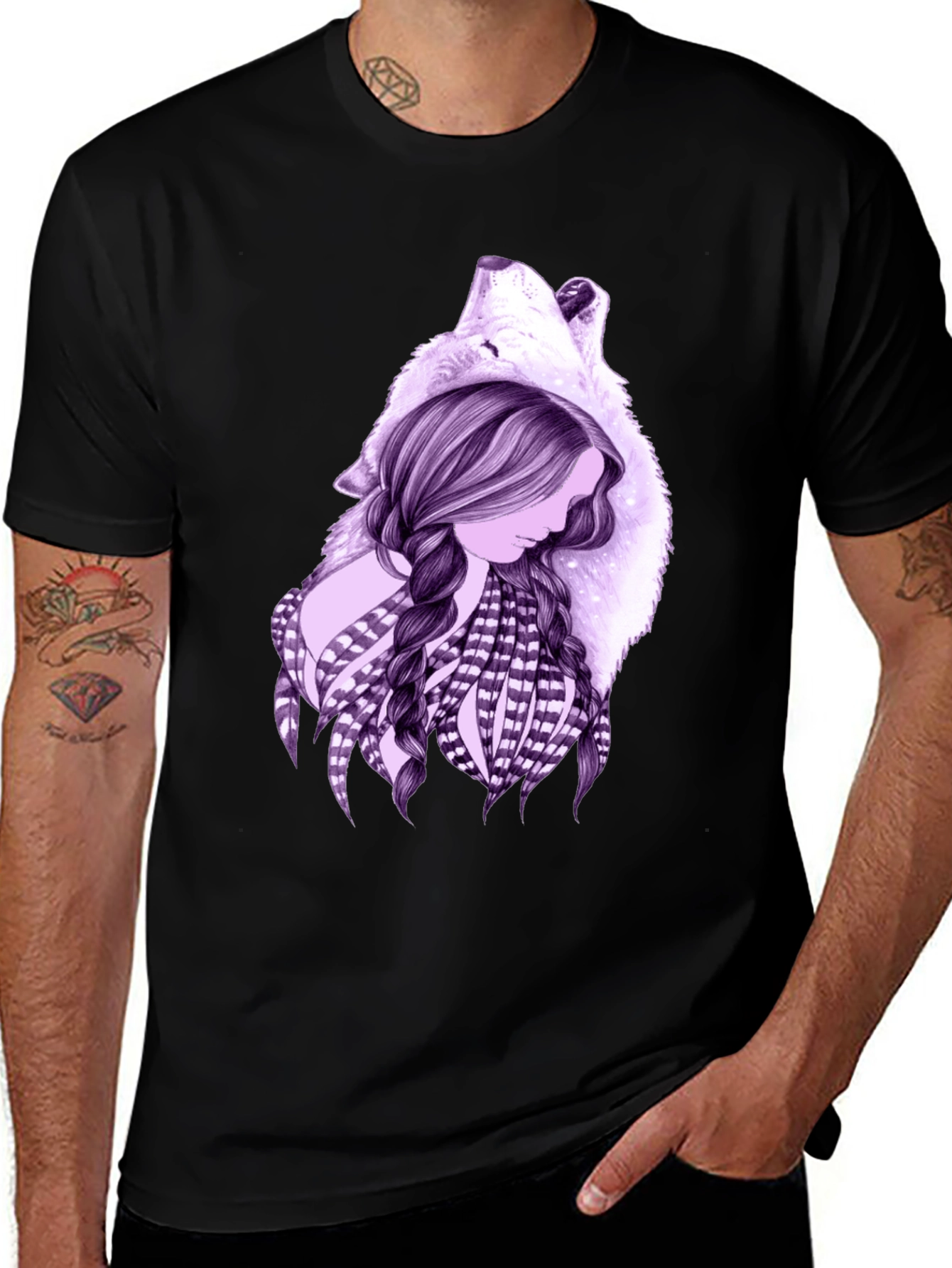 Wolf Spirit Graphic T-Shirt - Black