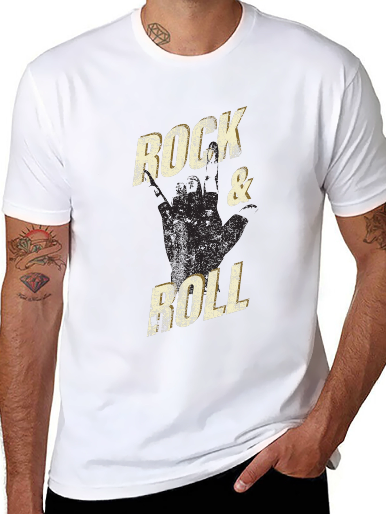 Rock & Roll Graphic Tee - Black