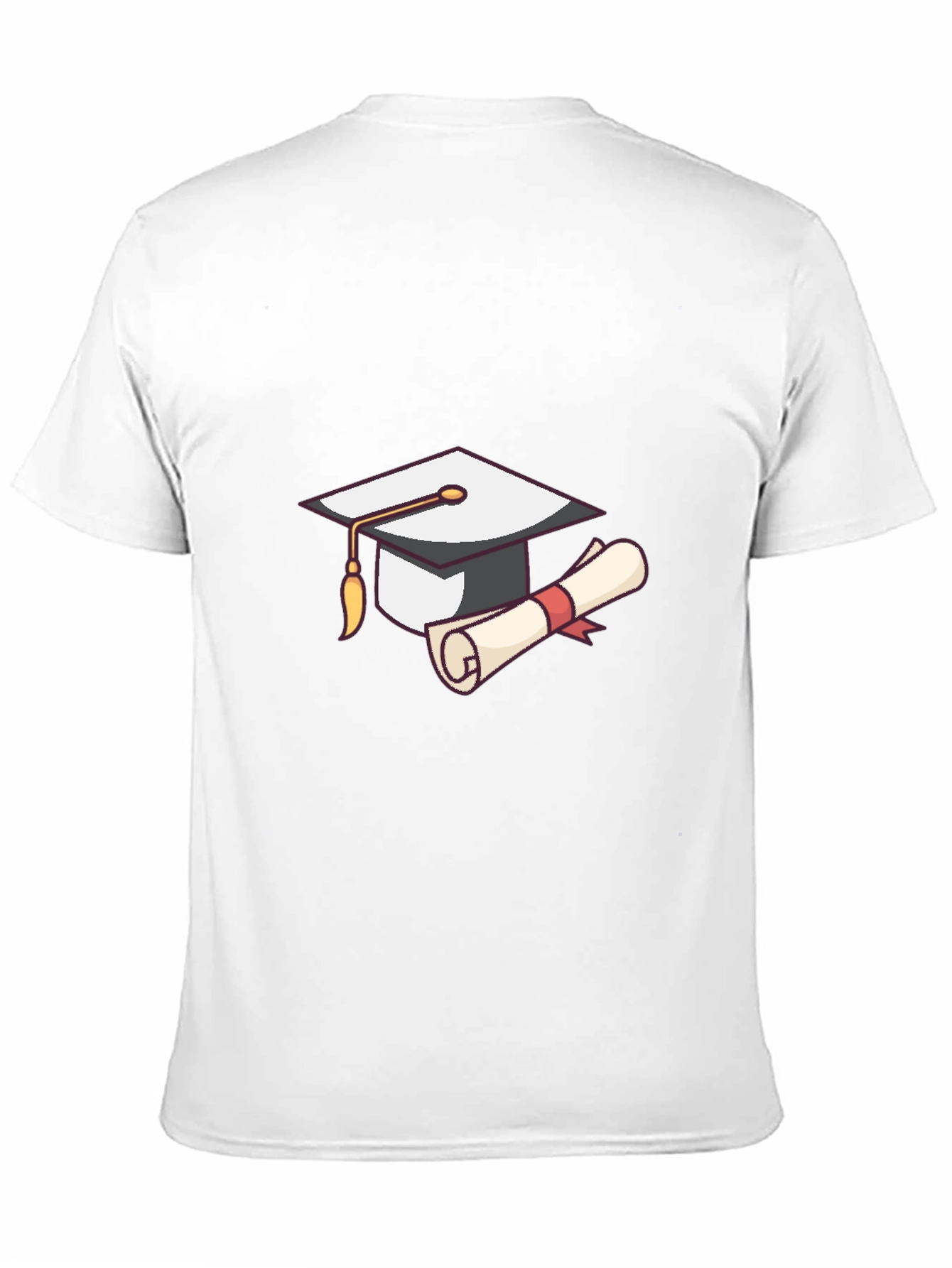 Graduation Cap & Diploma Graphic Tee - Black