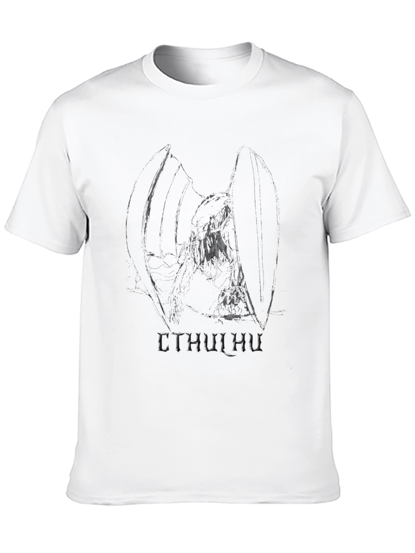 Cthulhu Graphic Tee - Black Cotton Blend T-Shirt