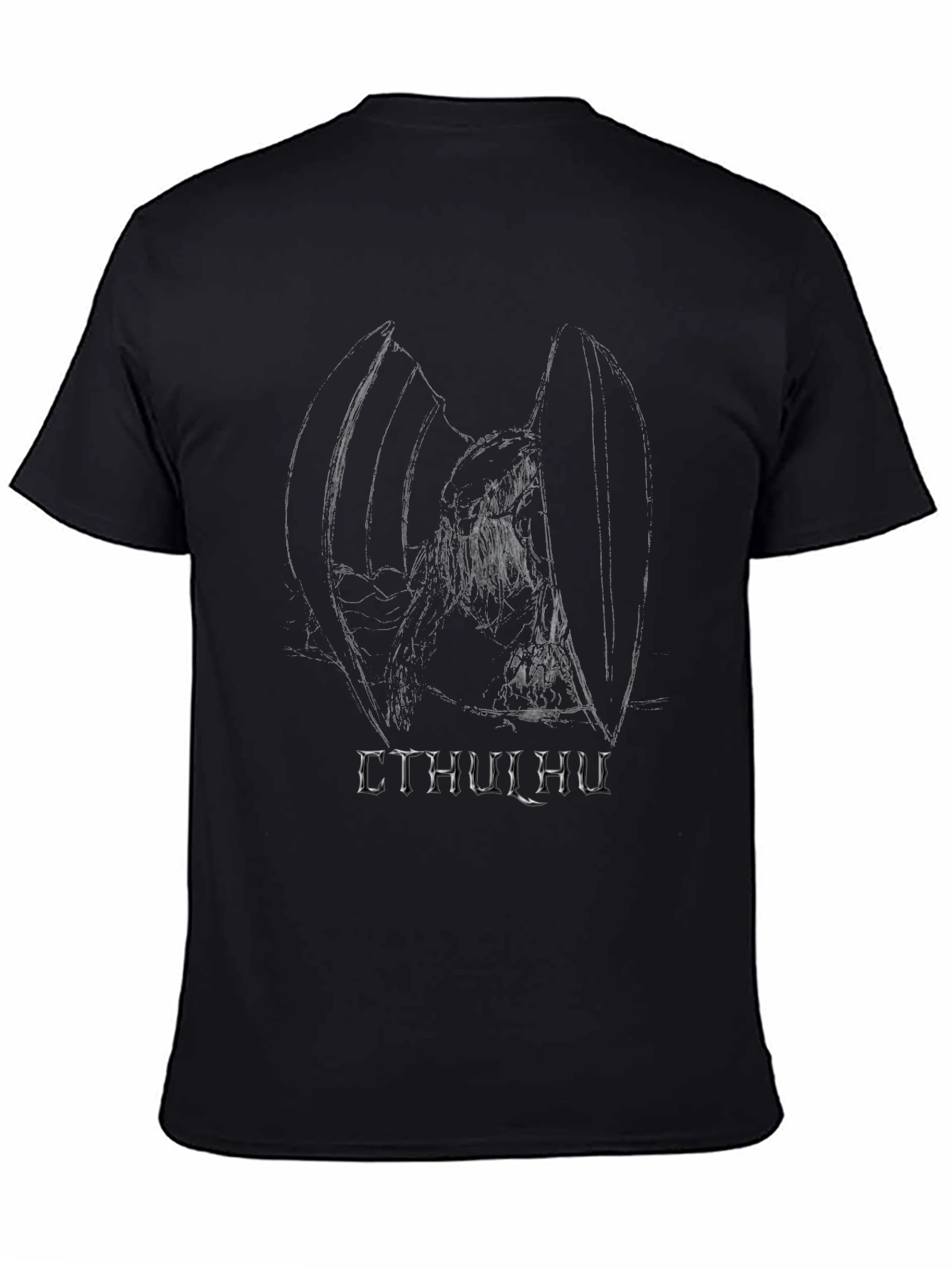 Cthulhu Graphic Tee - Black Cotton Blend T-Shirt
