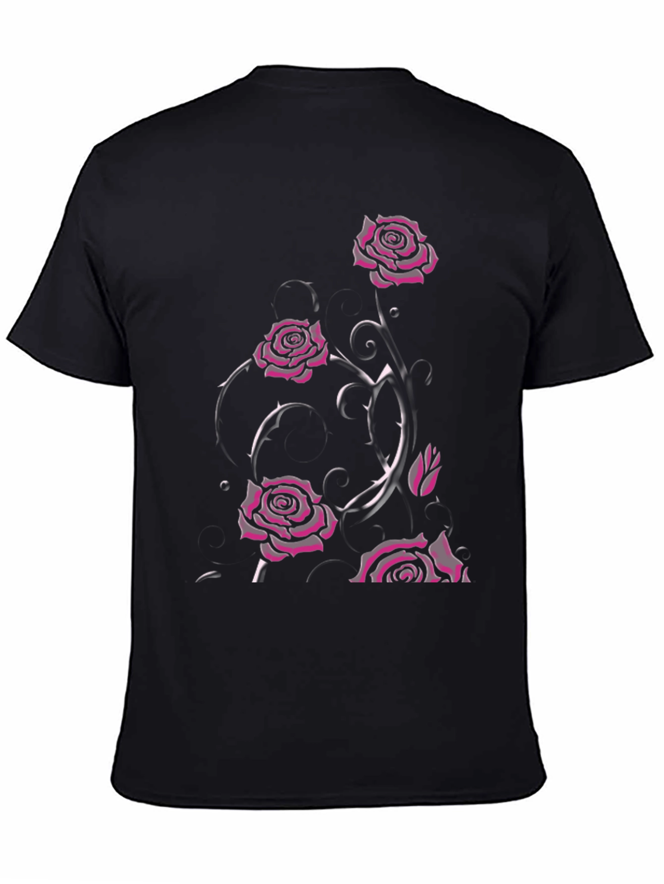 Gothic Rose T-Shirt - Dark Floral Design