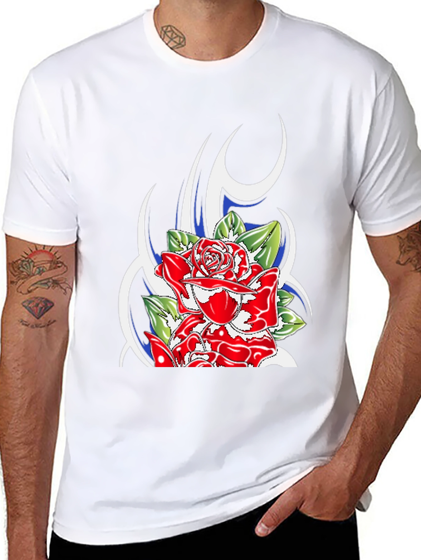 Rose Graphic Black T-Shirt