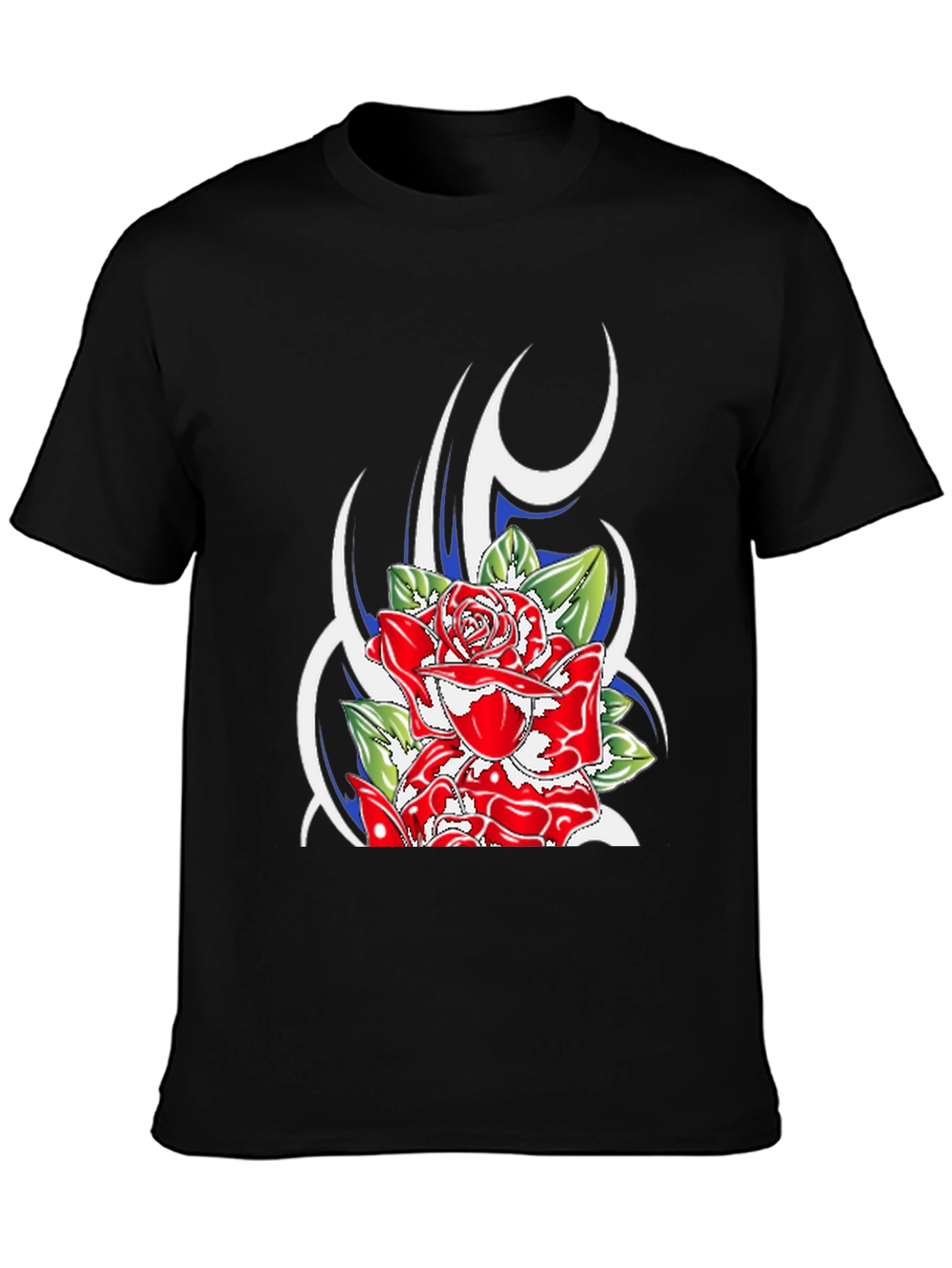 Rose Graphic Black T-Shirt