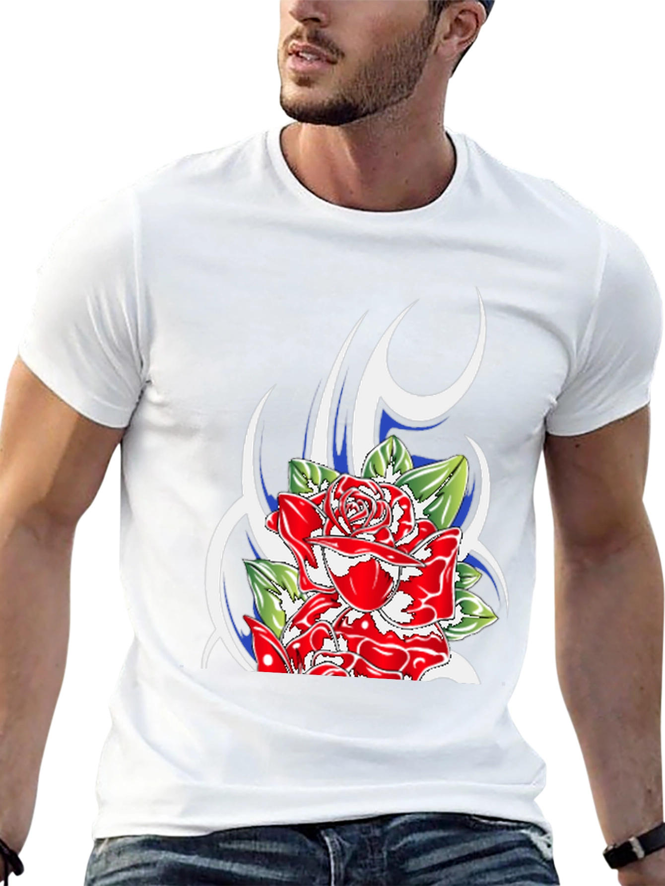 Rose Graphic Black T-Shirt