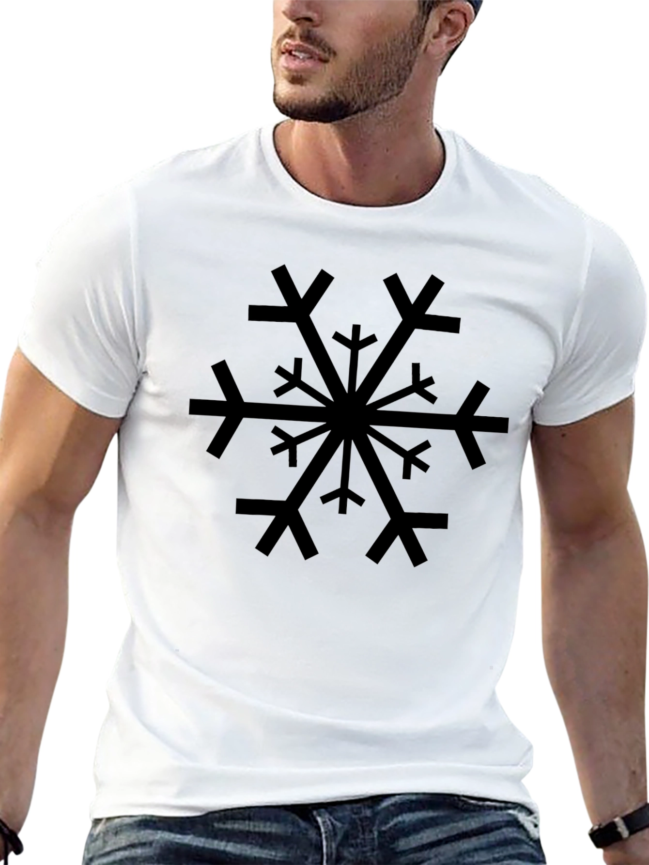 Snowflake Graphic Black T-Shirt