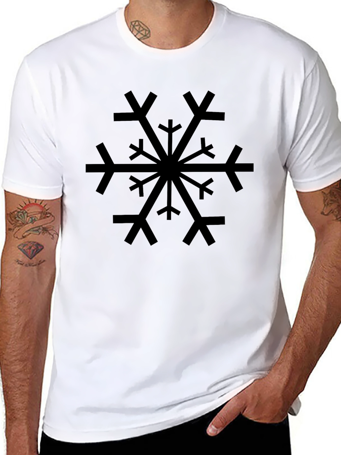 Snowflake Graphic Black T-Shirt