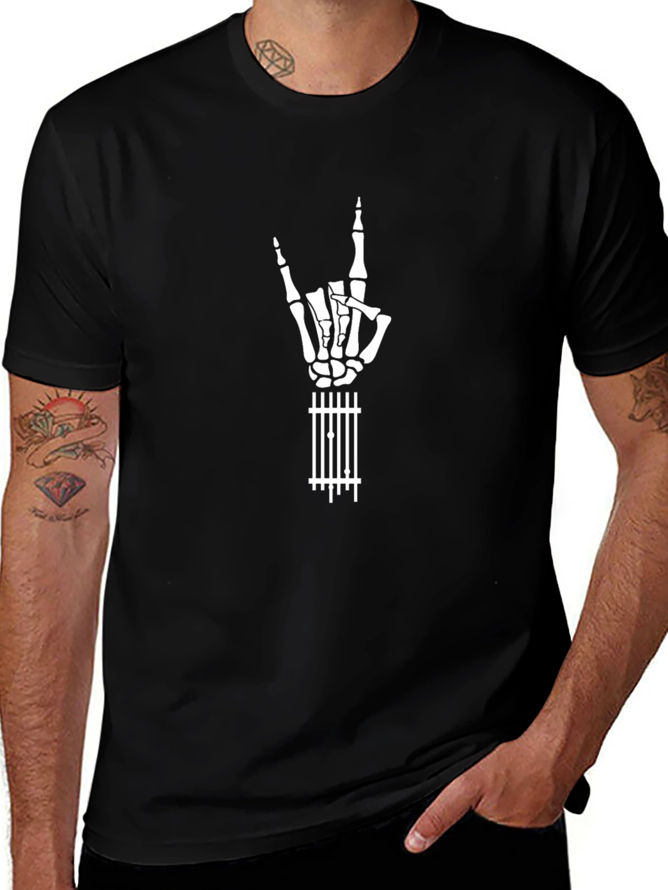 Rock On Skeleton Hand T-Shirt