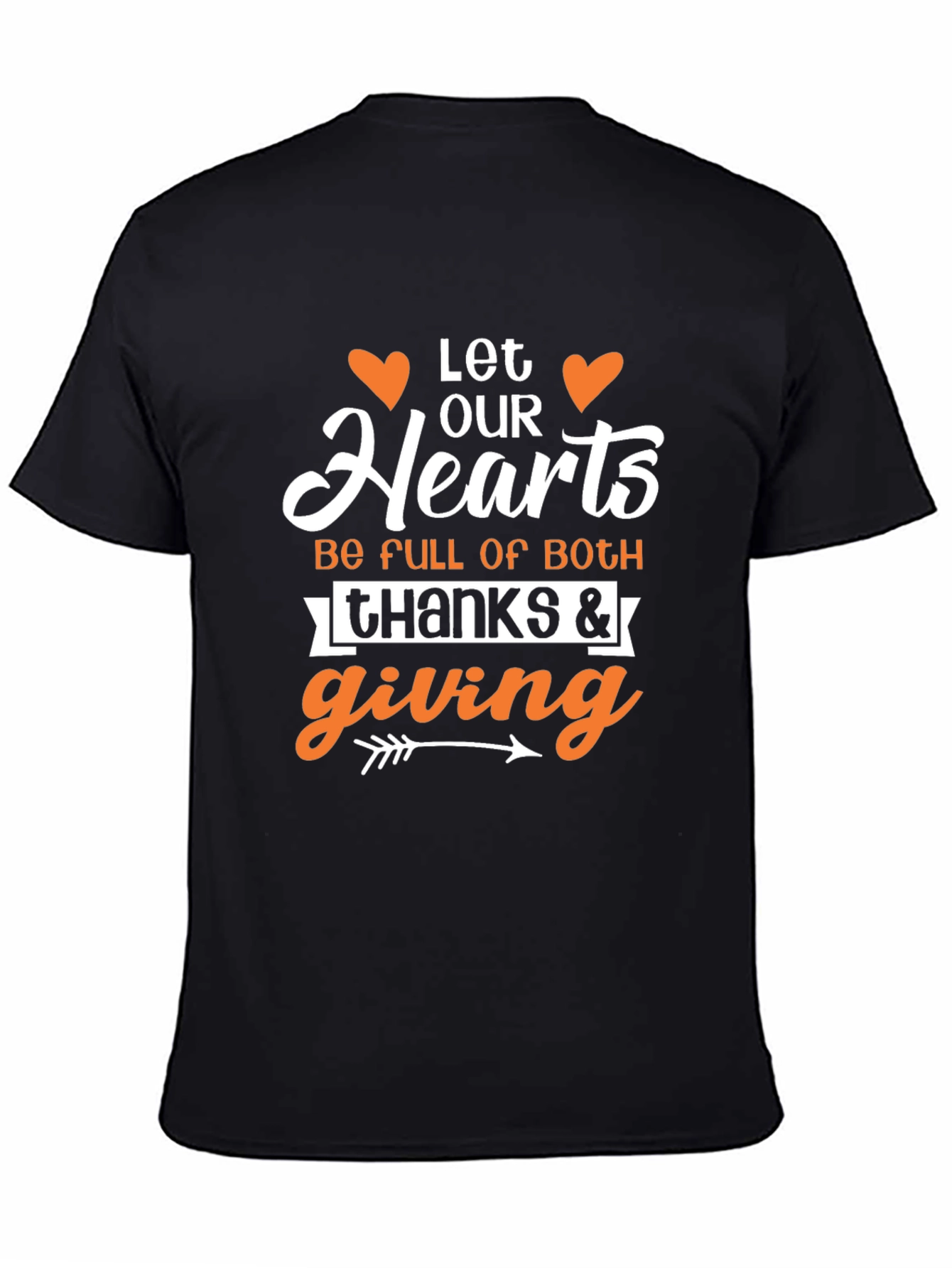Thanksgiving Hearts T-Shirt - Black