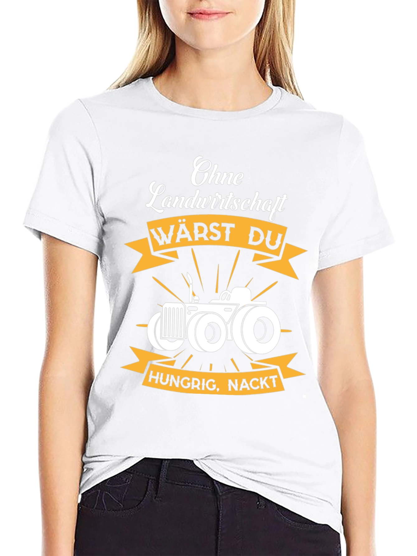 Farming T-Shirt: Without Agriculture Hungry Naked Funny Tee