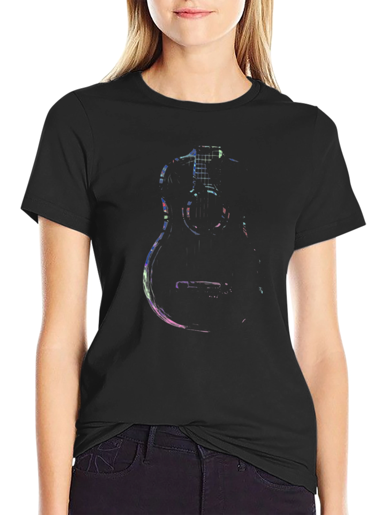 Guitar Graphic Black Tee - Music Lovers Essential