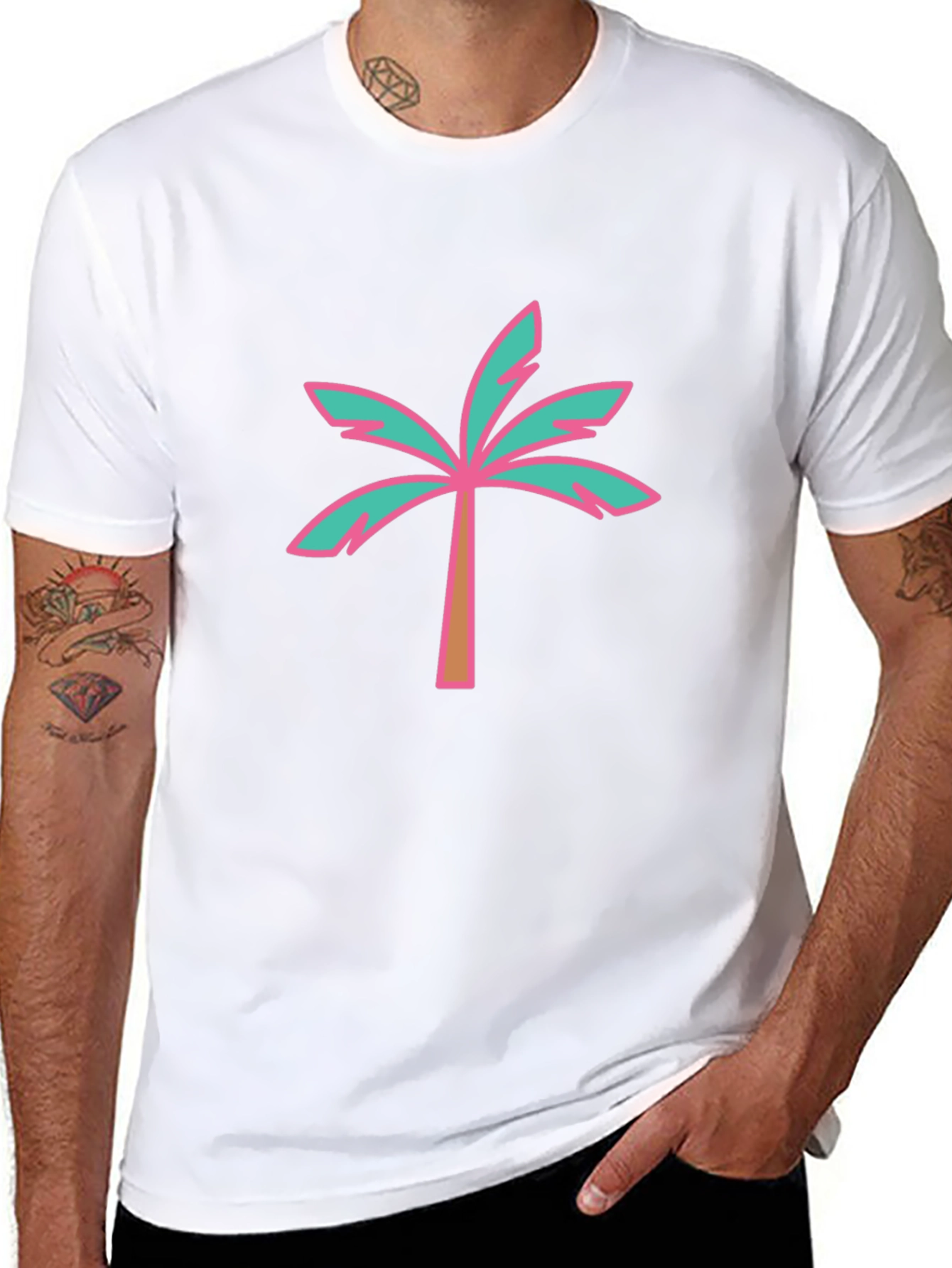 Black Palm Tree Graphic T-Shirt