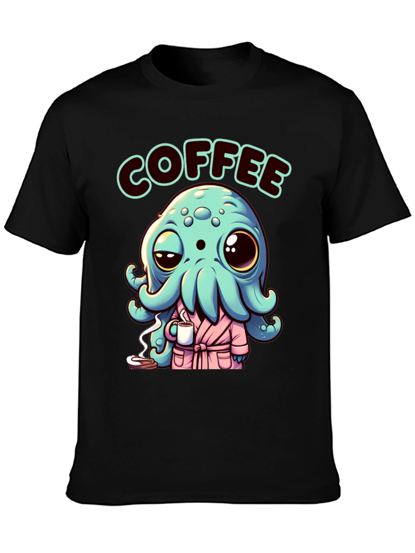 Coffee Octopus T-Shirt: Sea Creature Morning Humor