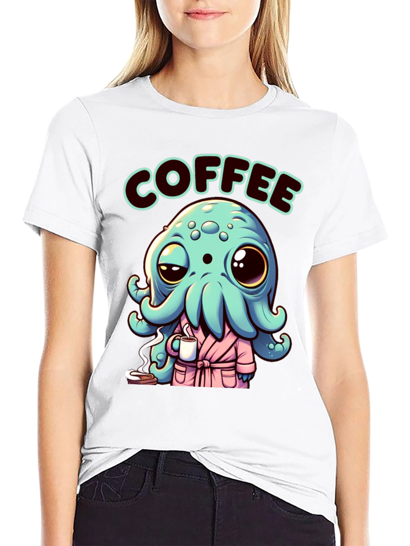 Coffee Octopus T-Shirt: Sea Creature Morning Humor