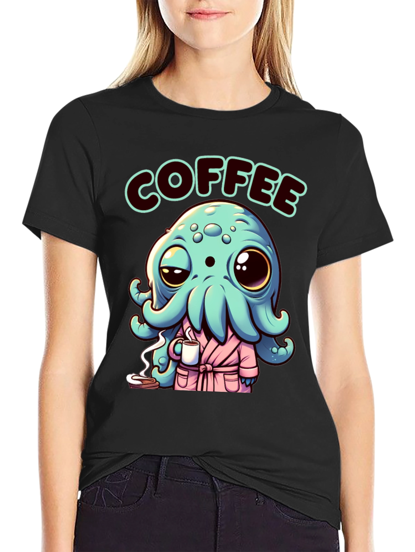 Coffee Octopus T-Shirt: Sea Creature Morning Humor