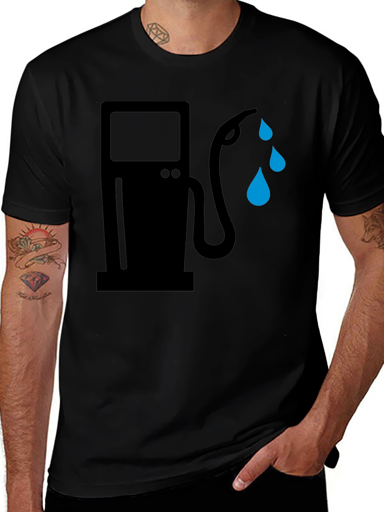 Gas Pump Tee - Black Graphic T-Shirt