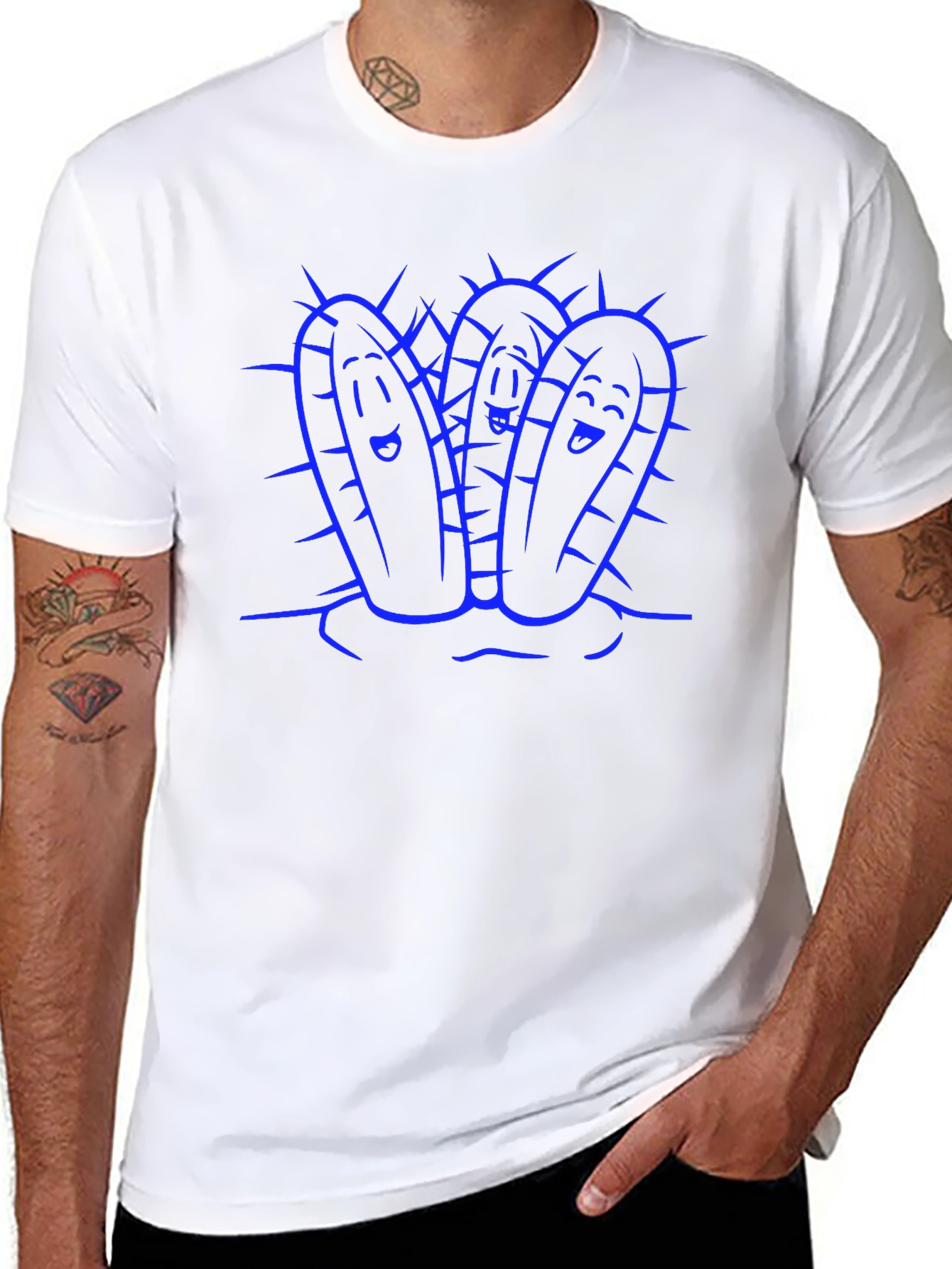 Fun Cactus Graphic Tee - Black