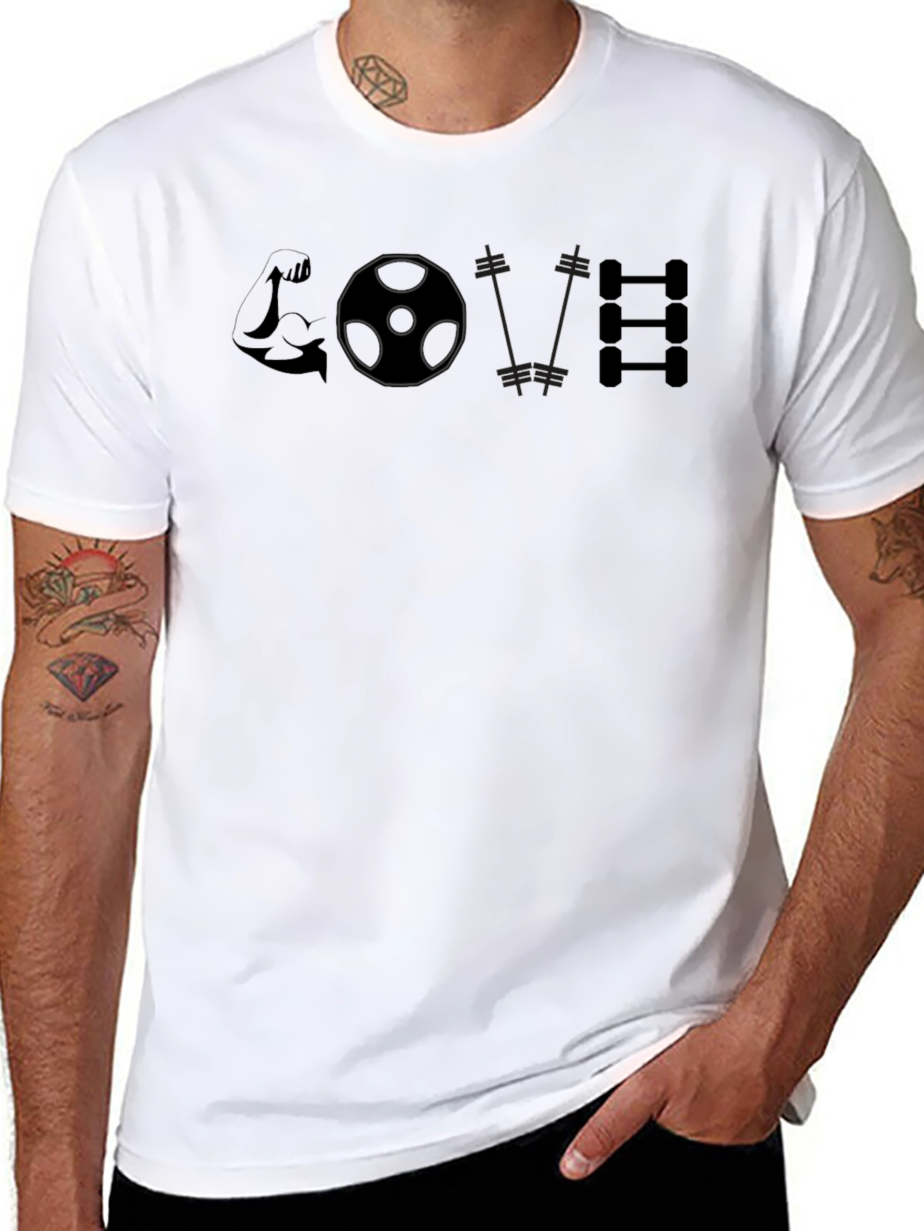 Gym Lover Graphic Tee - Black Cotton Fitness Shirt