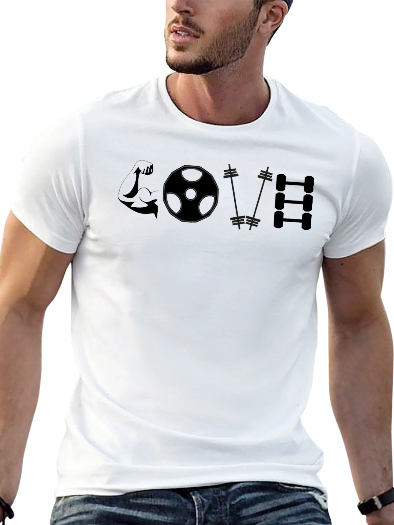 Gym Lover Graphic Tee - Black Cotton Fitness Shirt