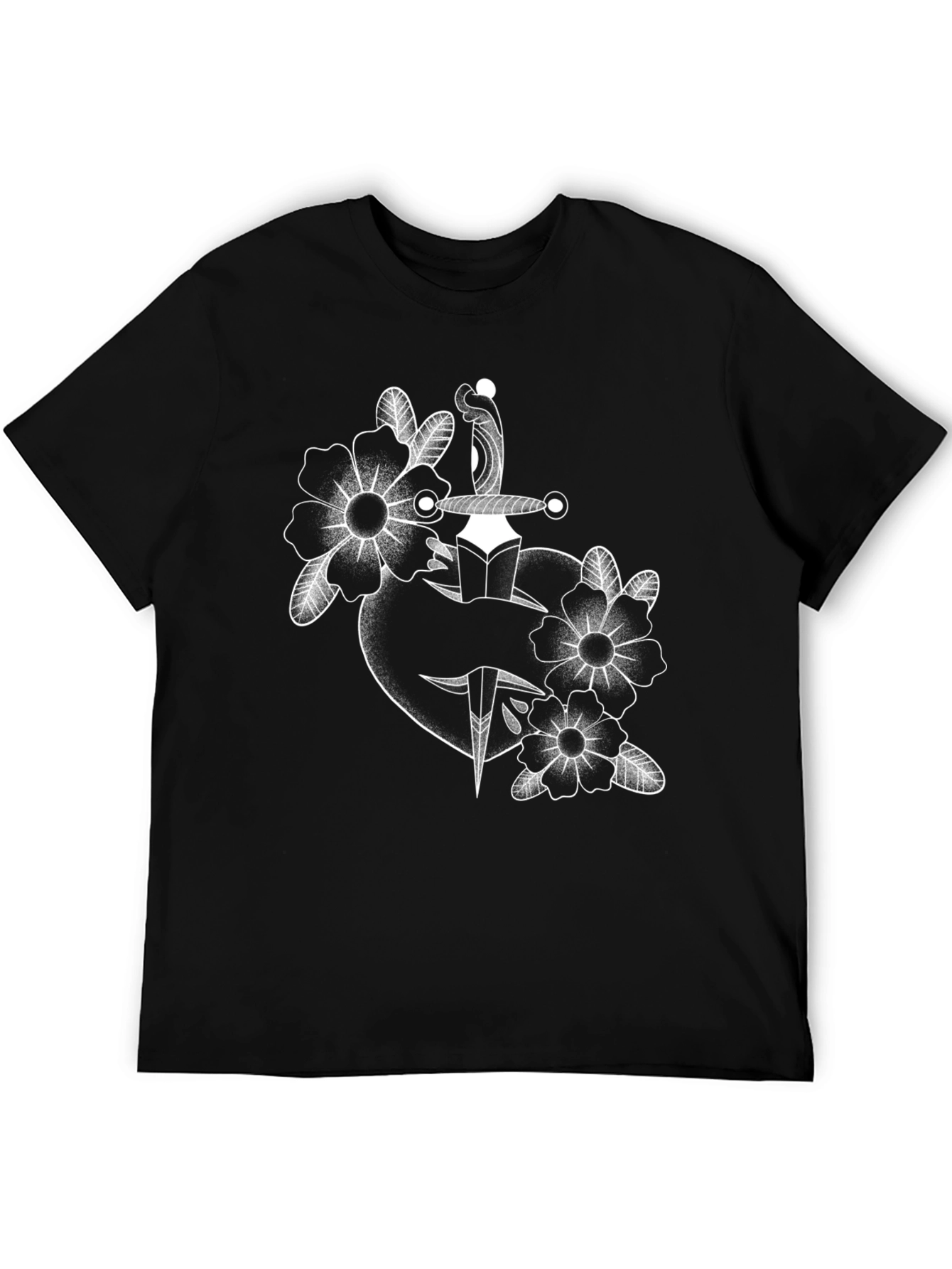 Tattoo Style Heart & Dagger Graphic T-Shirt
