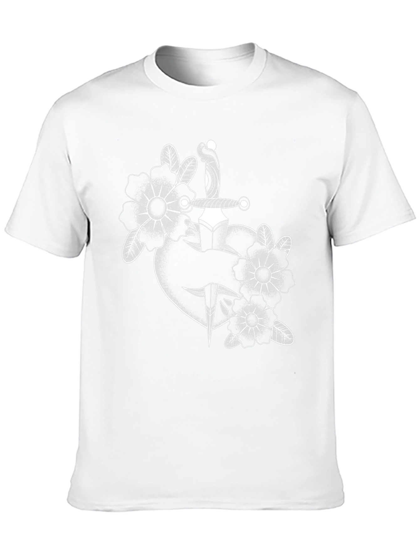 Tattoo Style Heart & Dagger Graphic T-Shirt