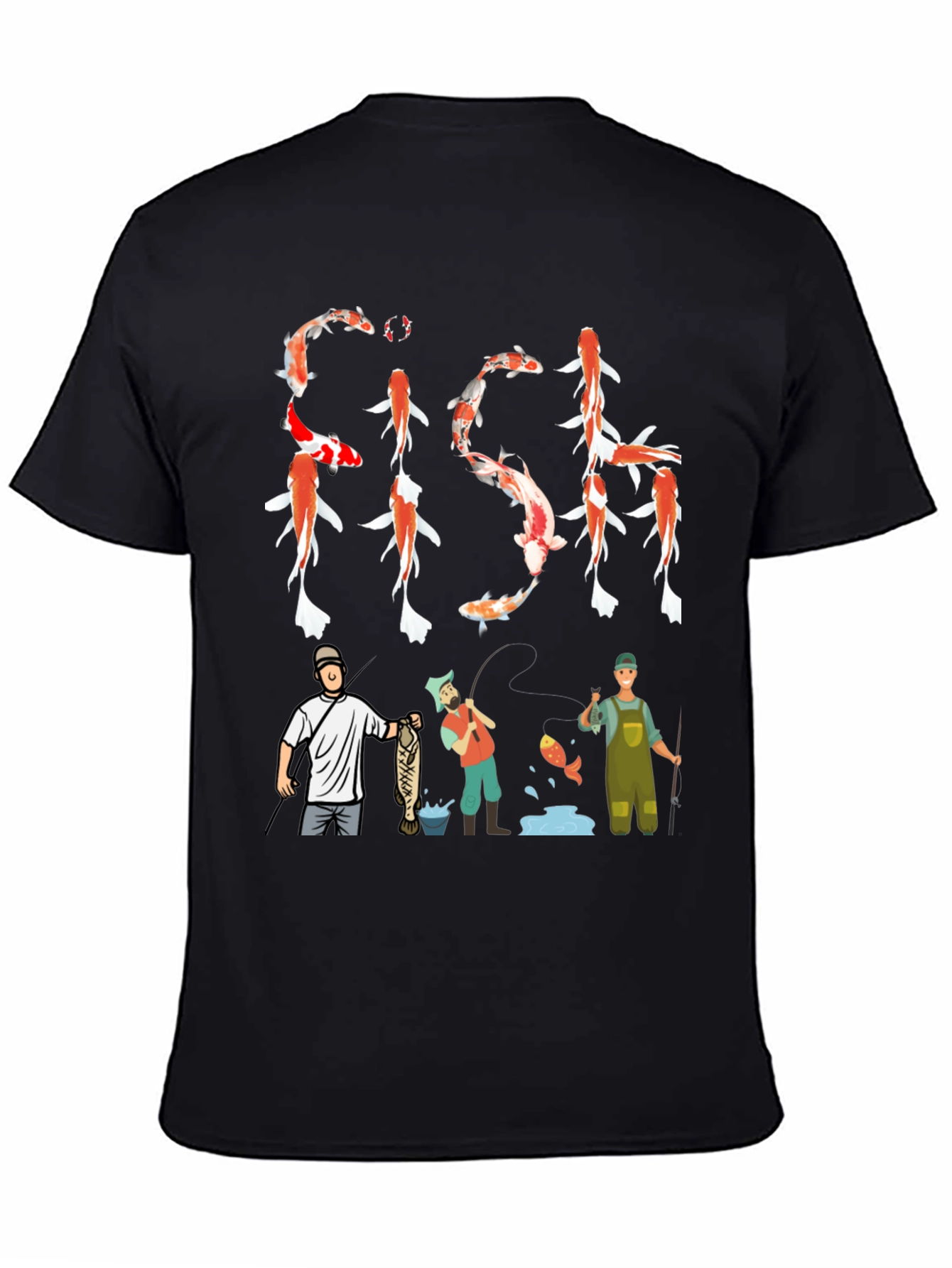 Koi Fish Graphic Tee Fishing Mens T-Shirt