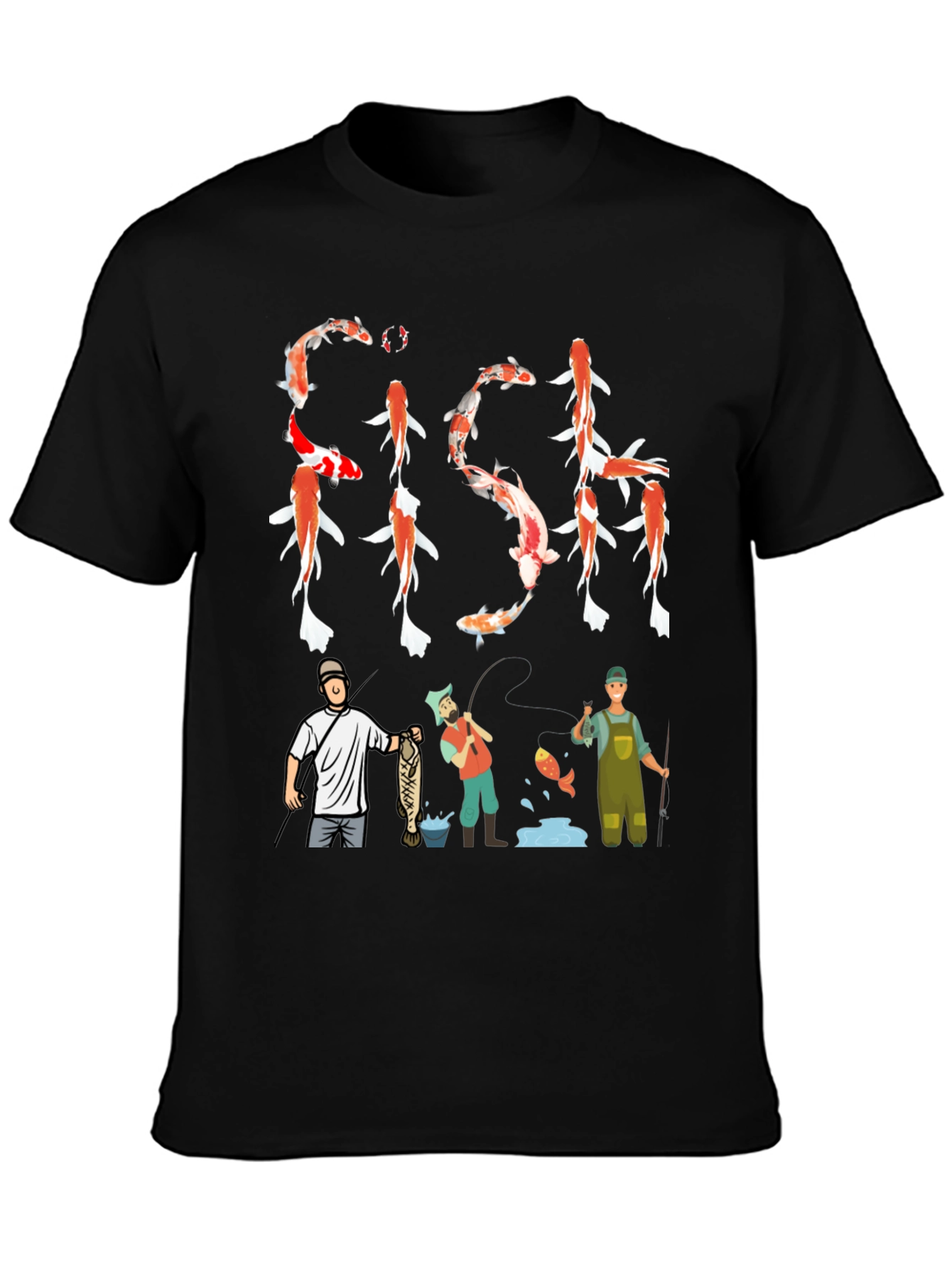 Koi Fish Graphic Tee Fishing Mens T-Shirt