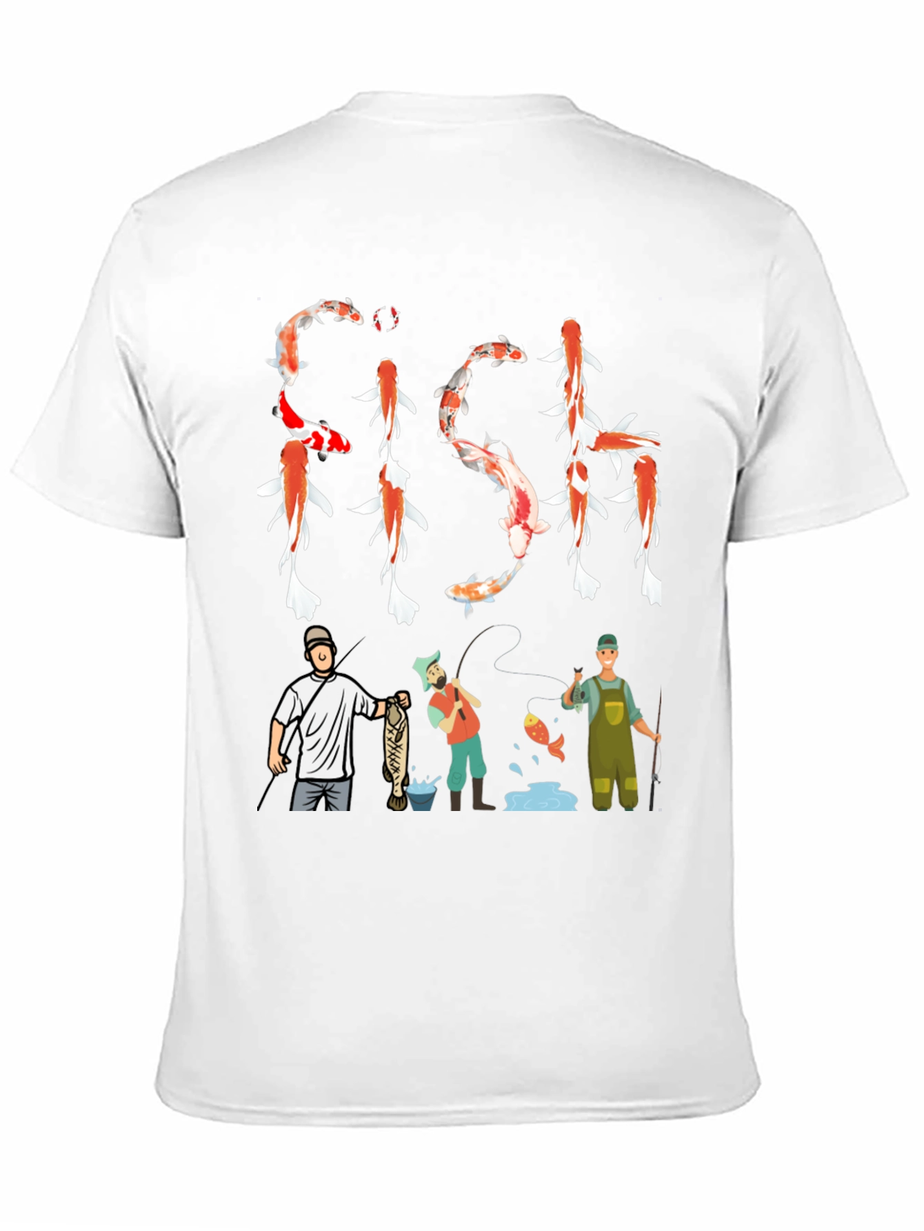 Koi Fish Graphic Tee Fishing Mens T-Shirt