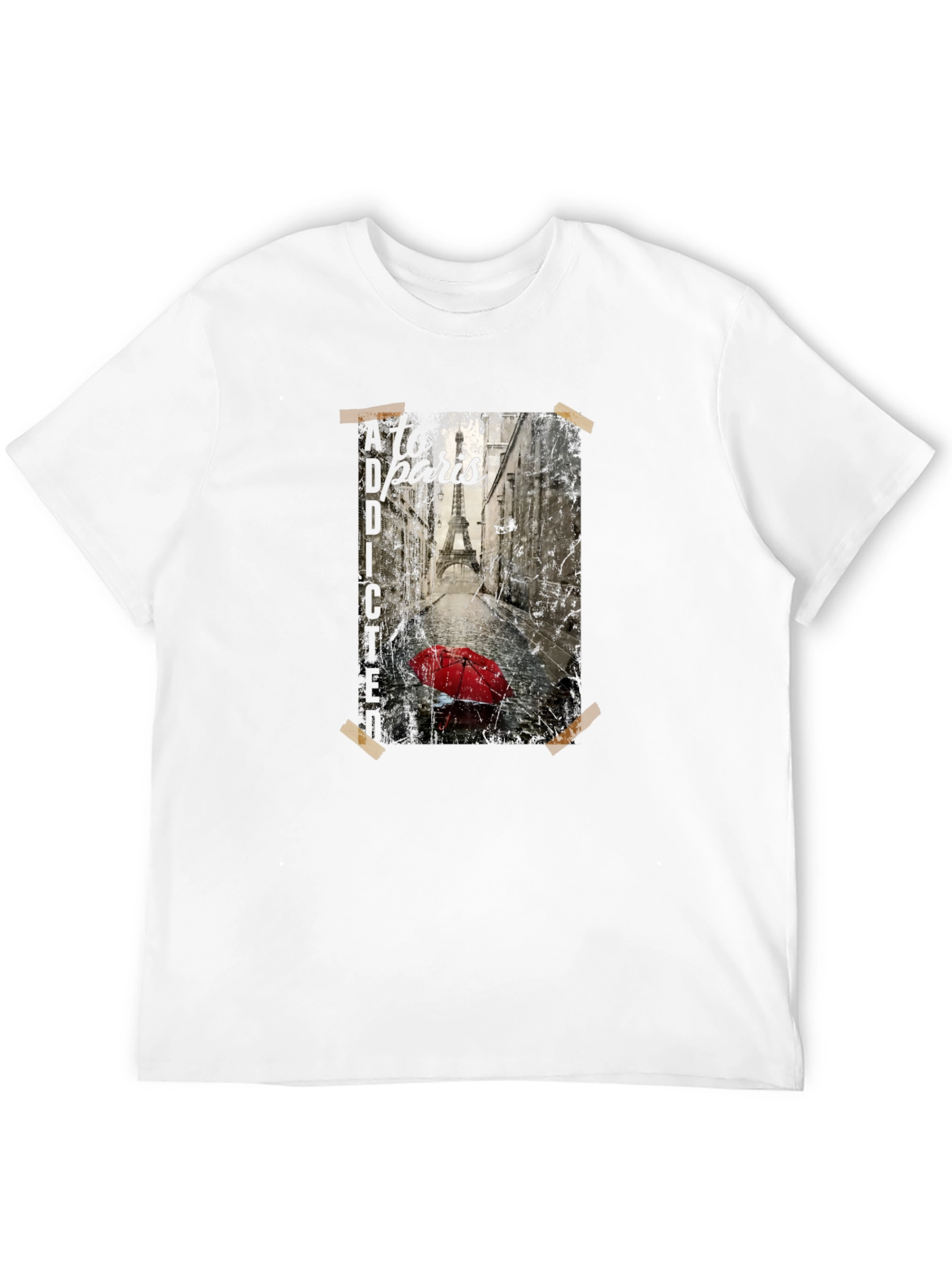 Paris Street Scene Graphic Tee - Black
