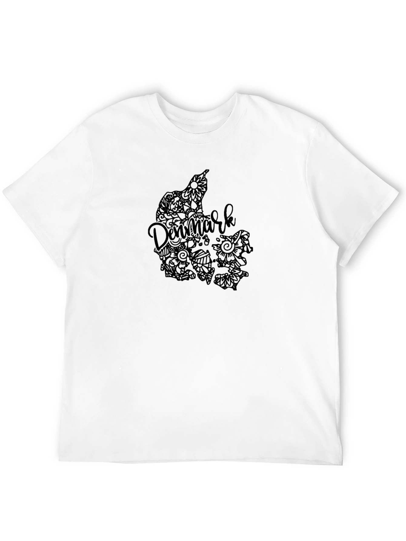 Denmark Map Graphic T-Shirt - Black