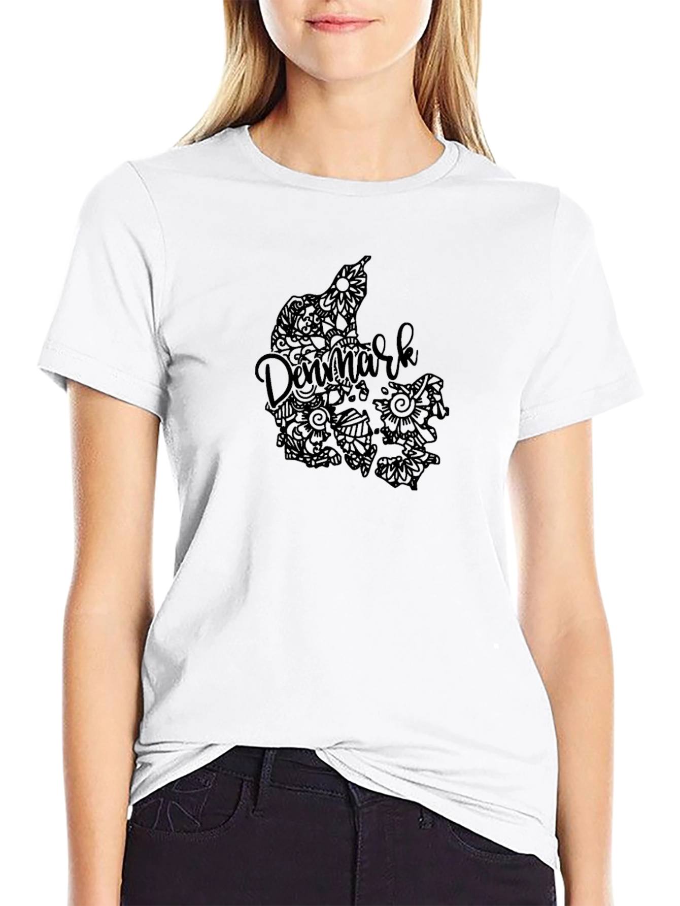 Denmark Map Graphic T-Shirt - Black
