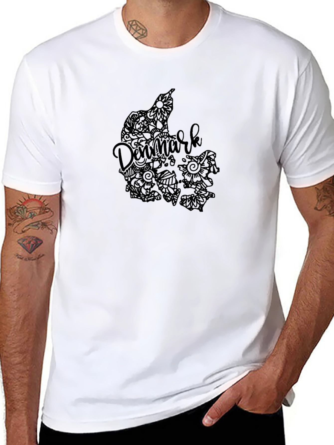 Denmark Map Graphic T-Shirt - Black