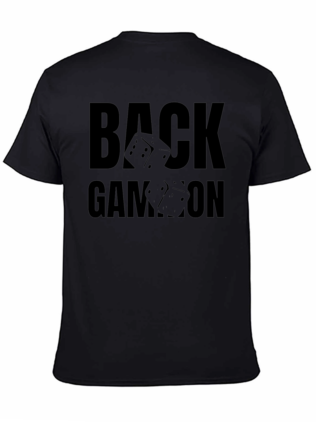 Backgammon Dice Graphic Tee - Black Cotton