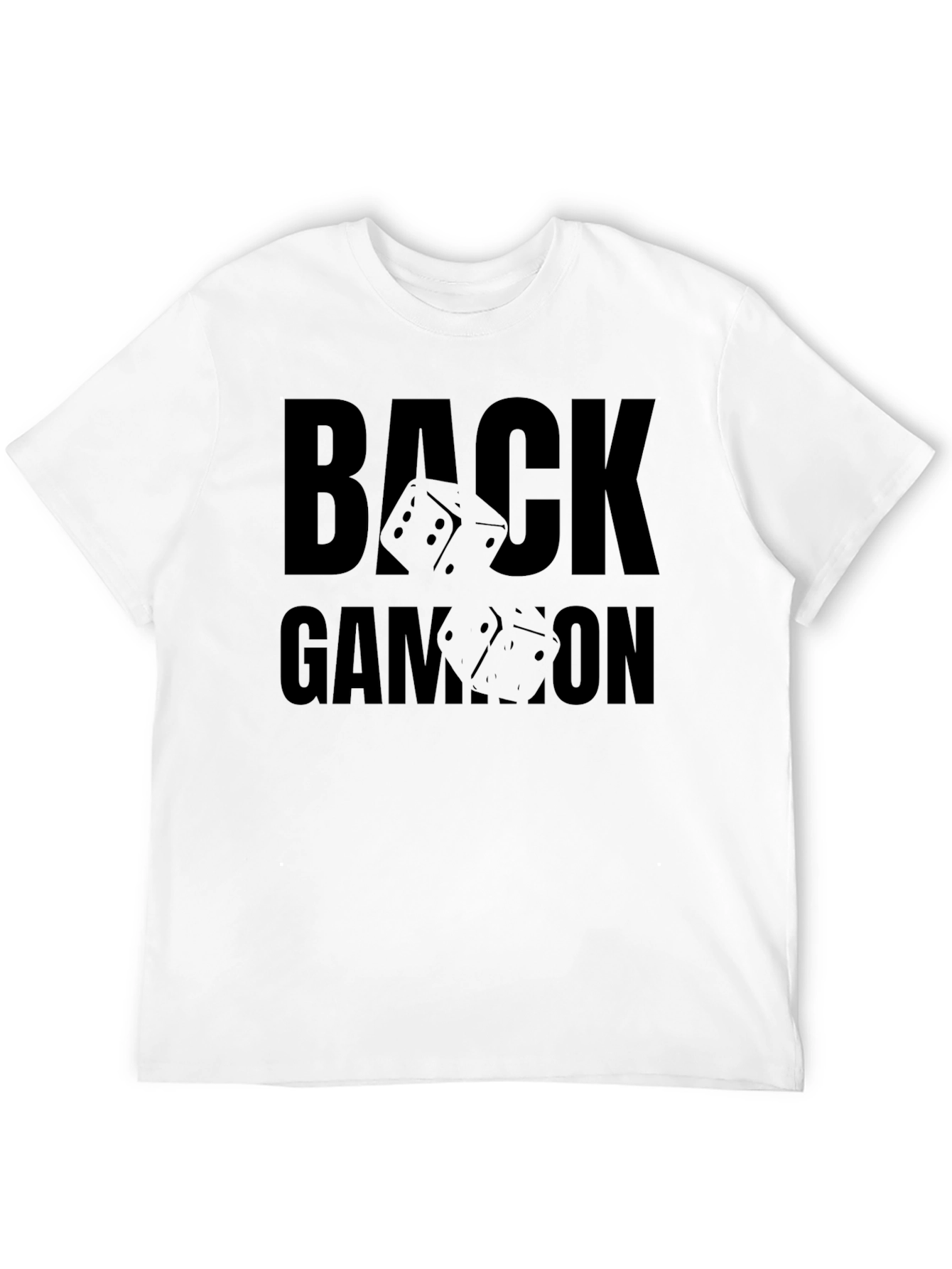 Backgammon Dice Graphic Tee - Black Cotton