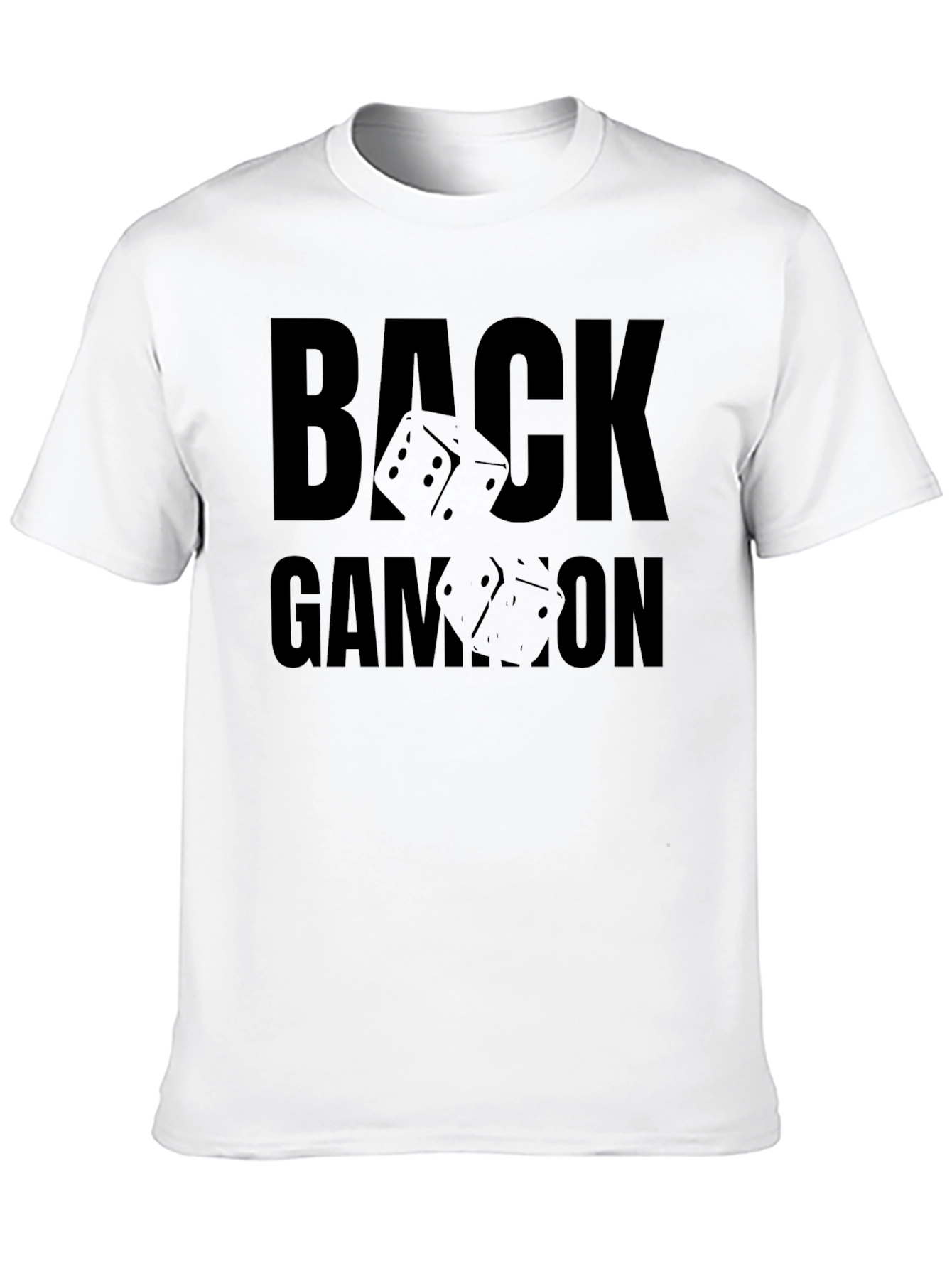 Backgammon Dice Graphic Tee - Black Cotton