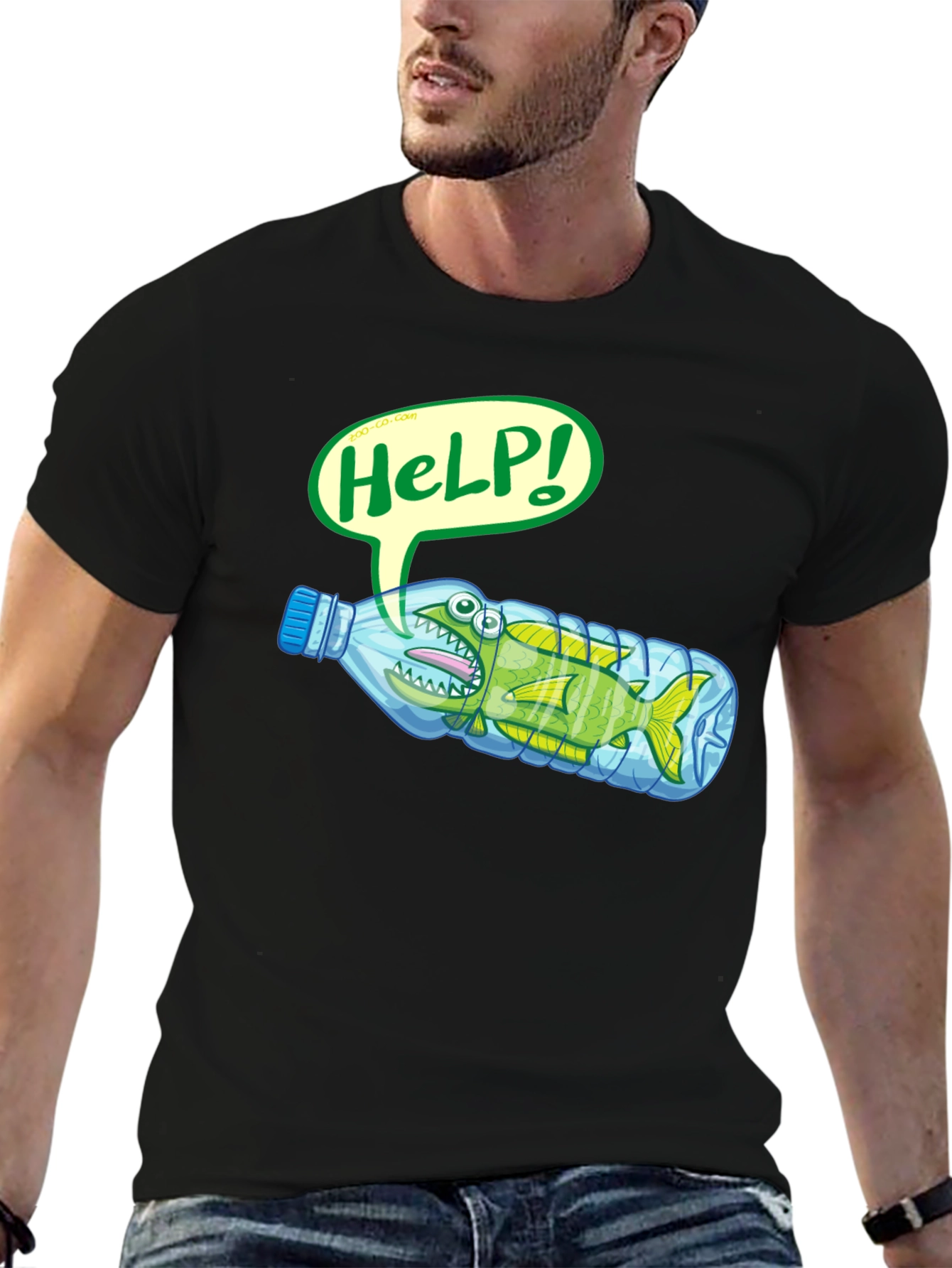 Save the Ocean T-Shirt - Fish in Bottle