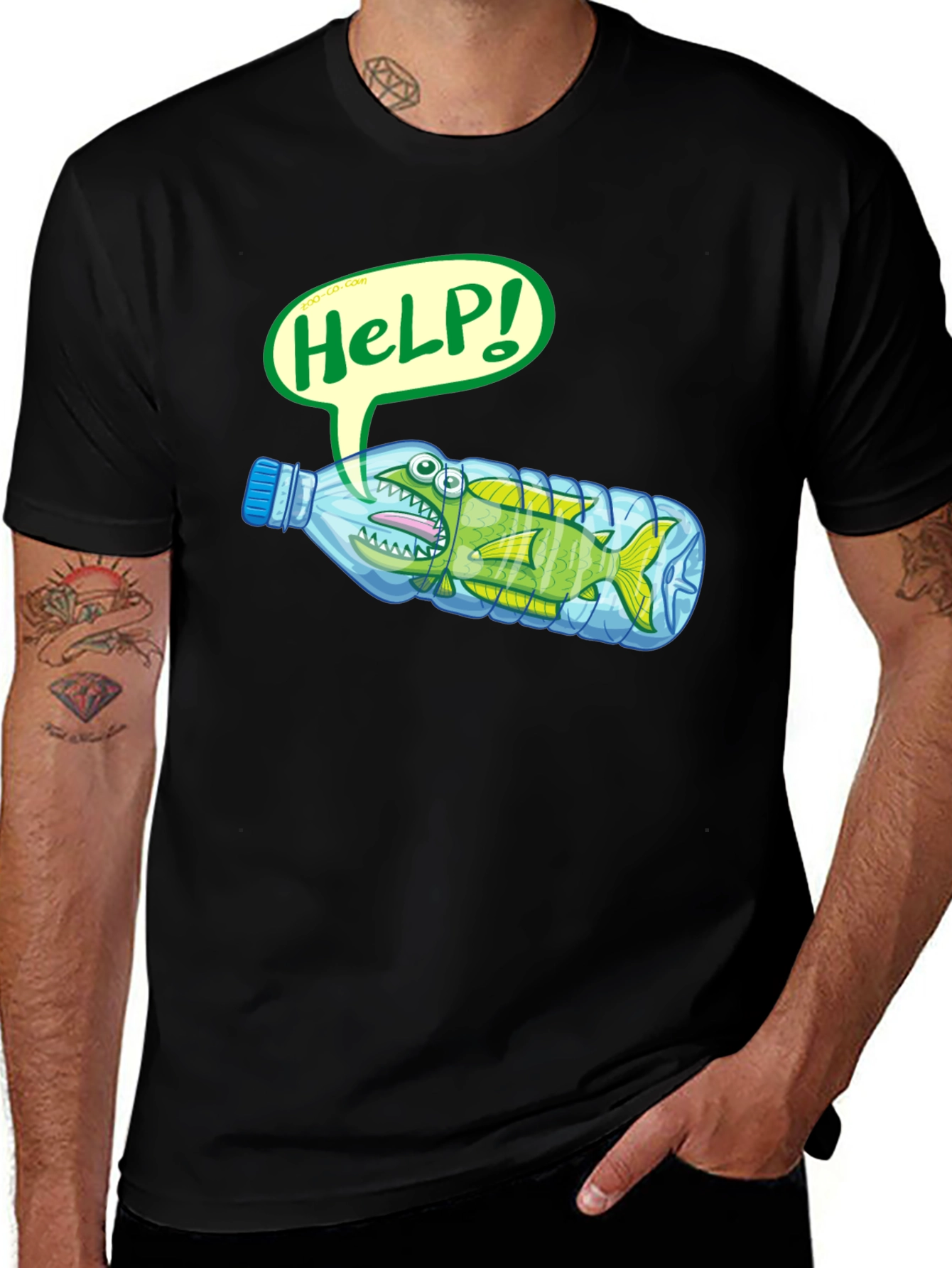 Save the Ocean T-Shirt - Fish in Bottle