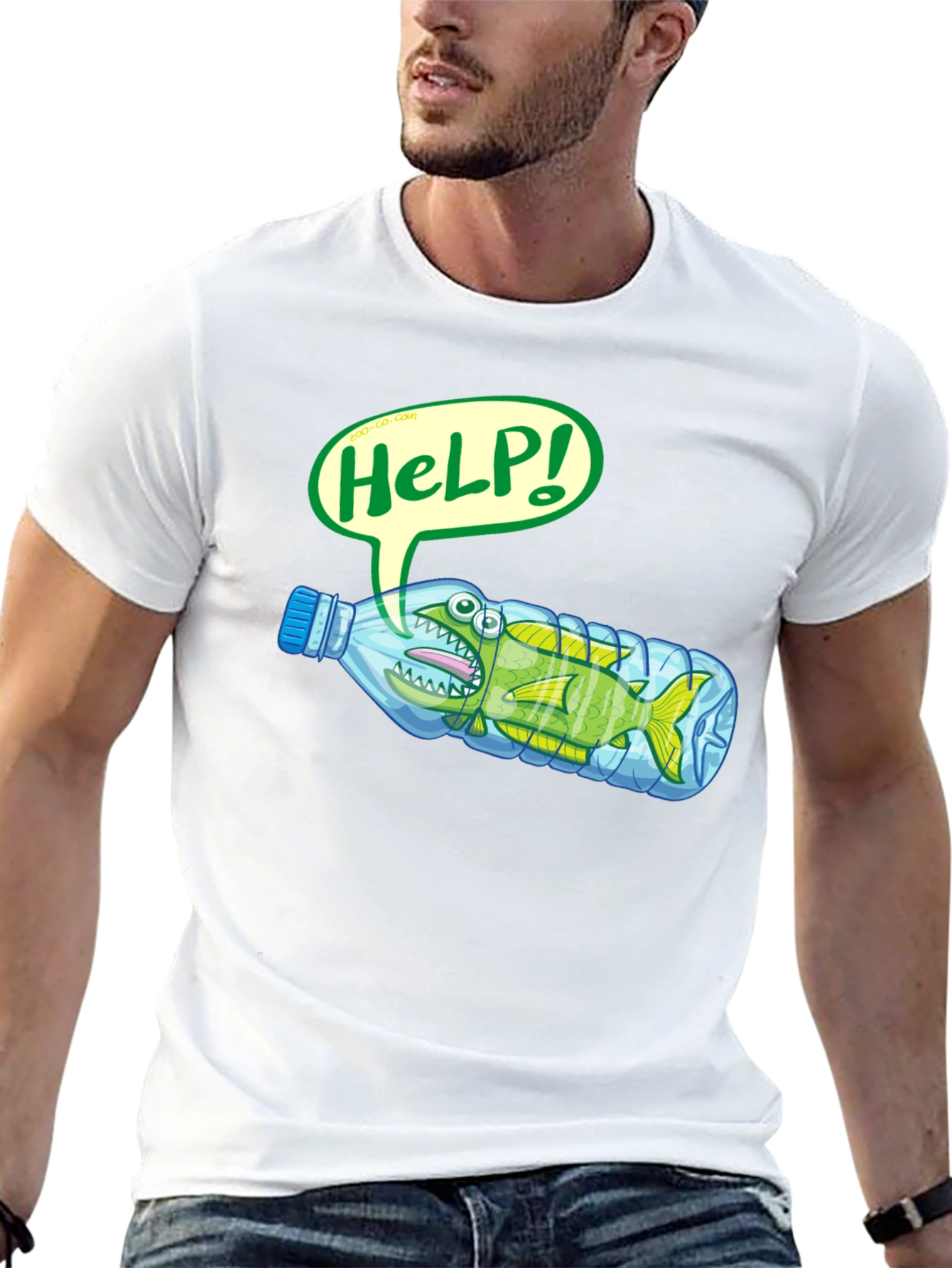 Save the Ocean T-Shirt - Fish in Bottle