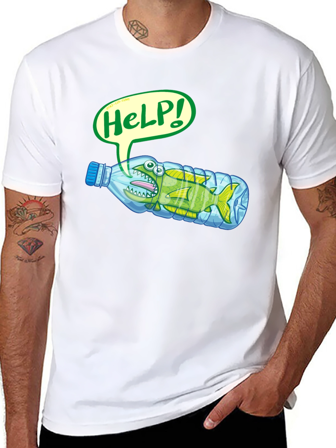 Save the Ocean T-Shirt - Fish in Bottle