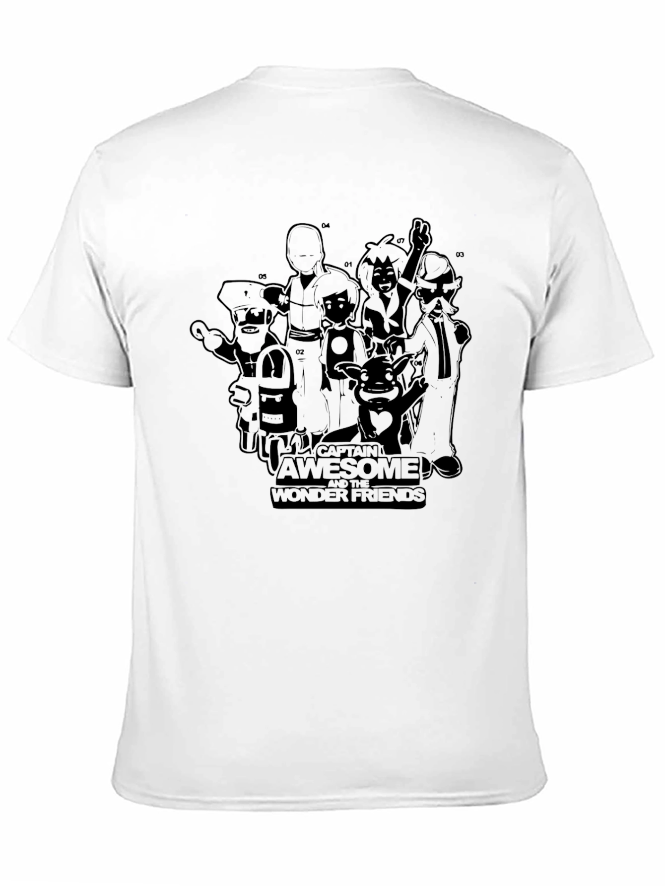 Captain Awesome and the Wonder Friends Black T-Shirt