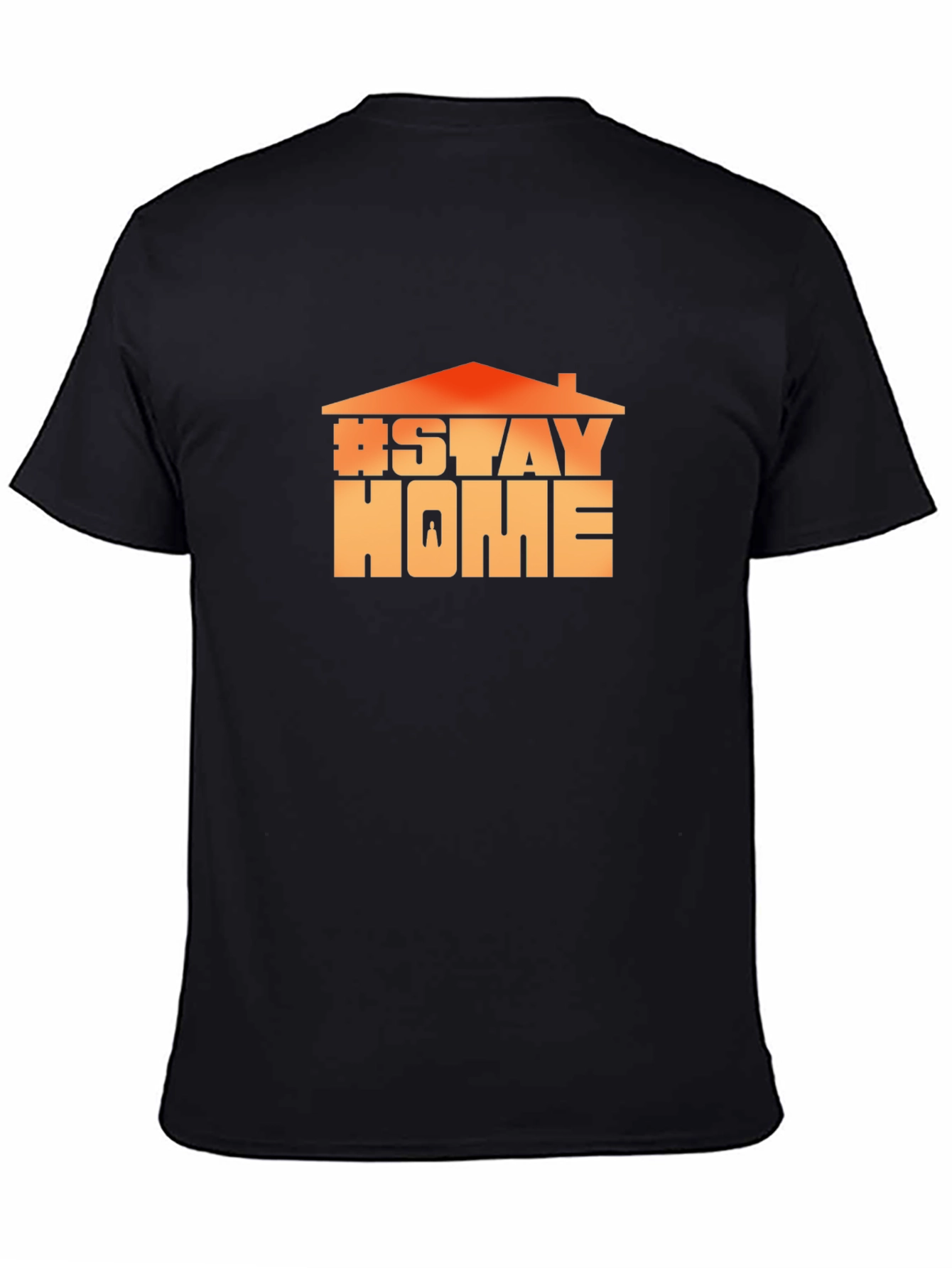 Stay Home Graphic Tee - Black Cotton Comfort