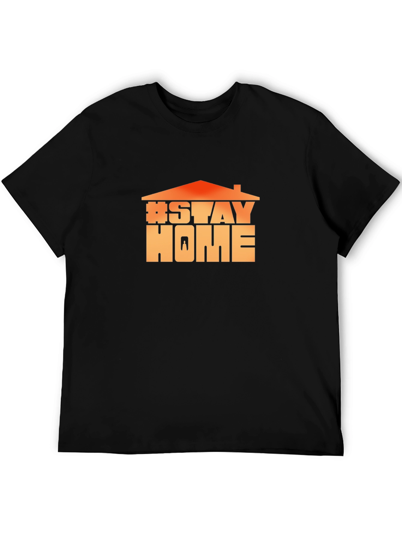 Stay Home Graphic Tee - Black Cotton Comfort
