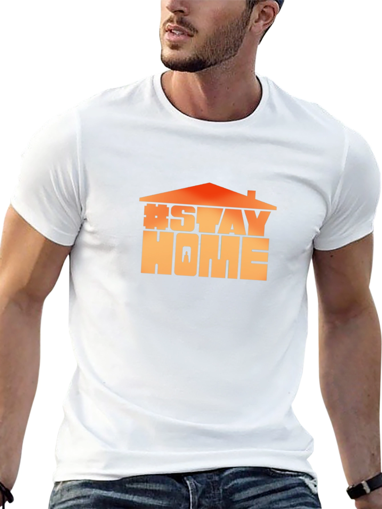 Stay Home Graphic Tee - Black Cotton Comfort