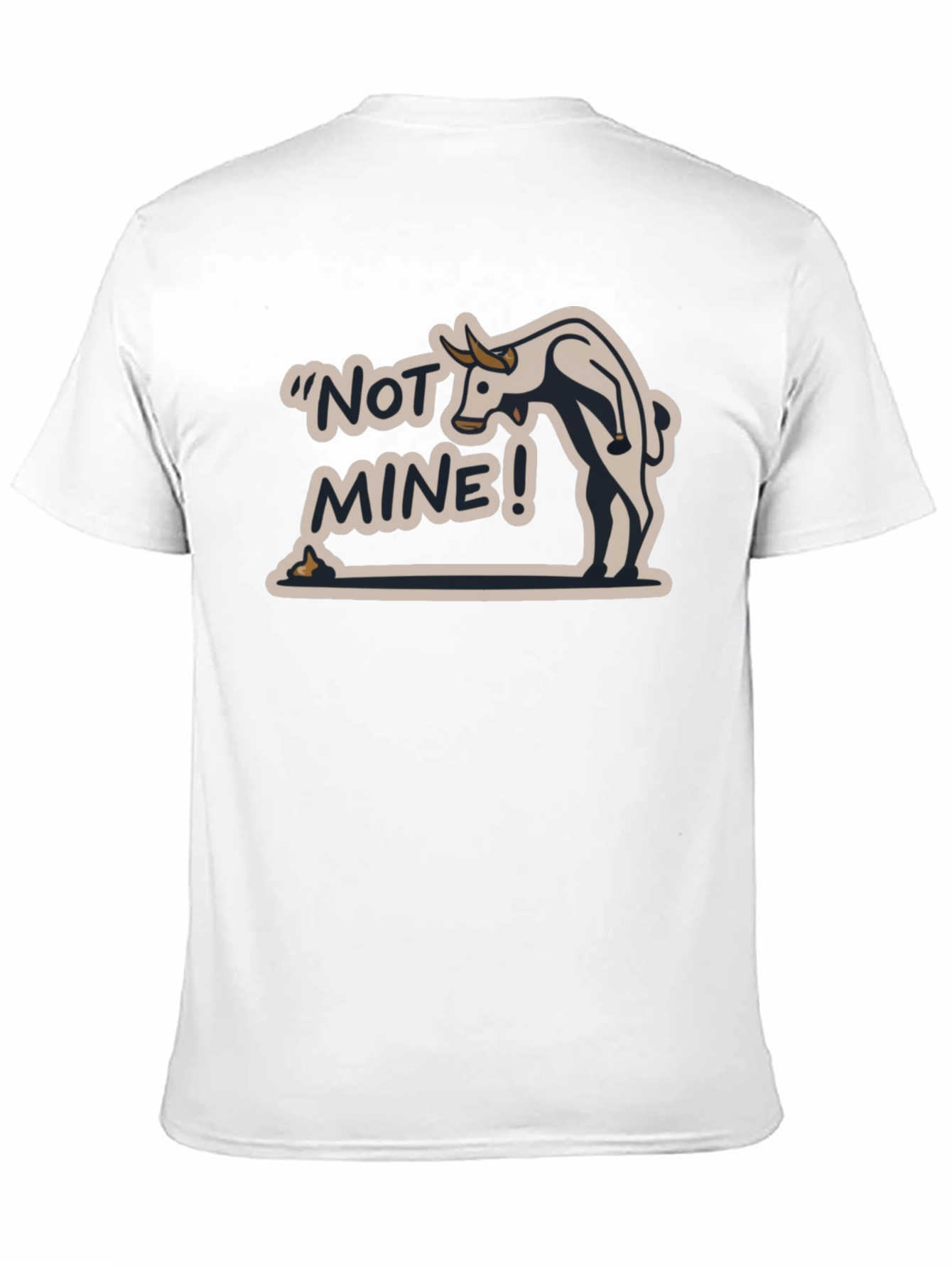 Not Mine! Bull Humor Black T-Shirt