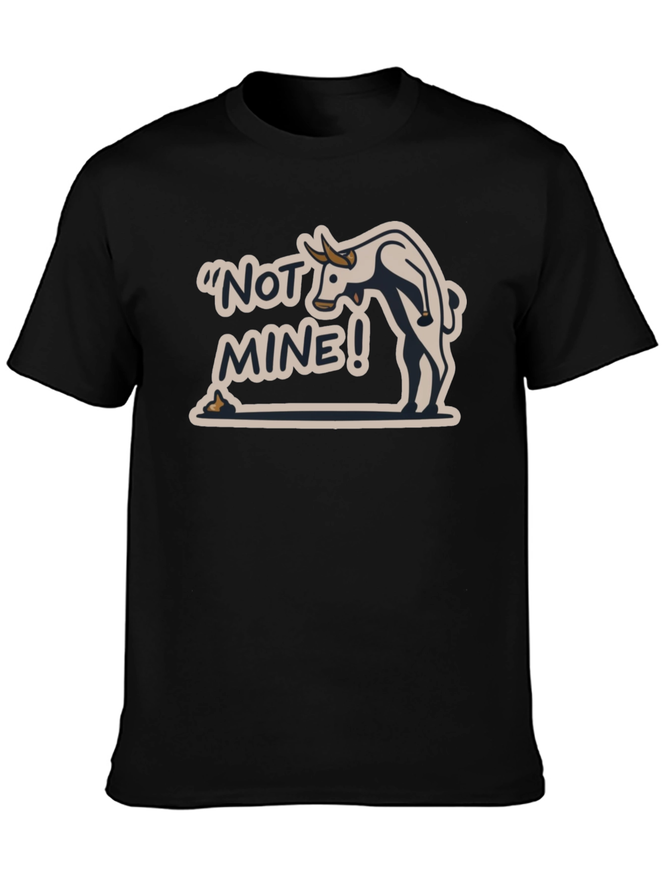 Not Mine! Bull Humor Black T-Shirt