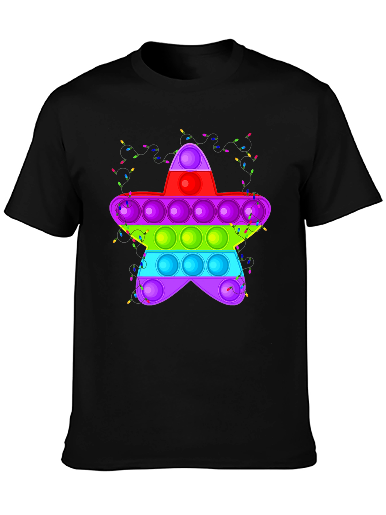 Pop It Star Black T-Shirt Novelty Graphic Tee