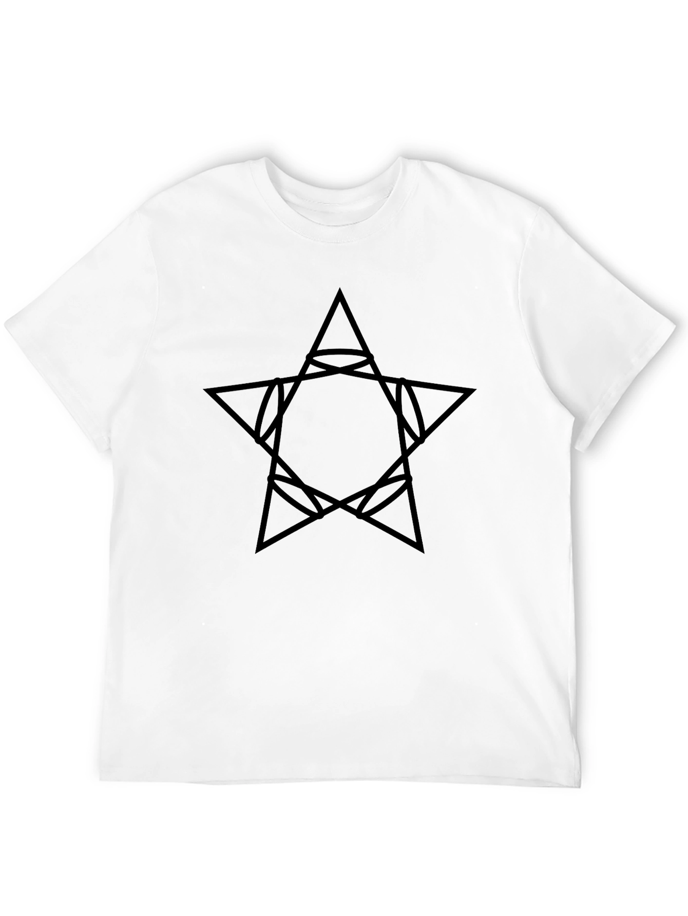 Geometric Star Graphic Black T-Shirt